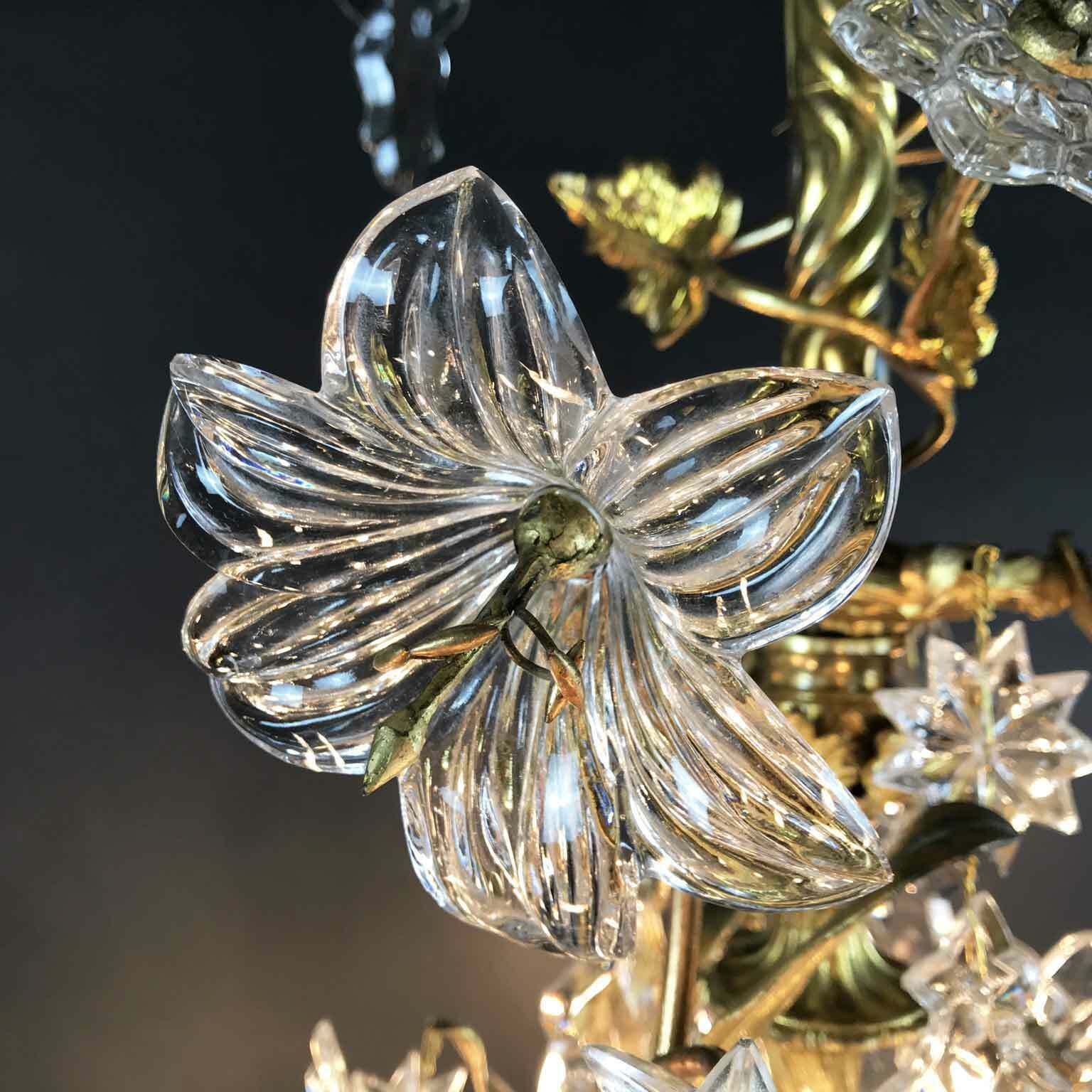 6220.0 Antique French Golden Chandelier With Crystals photo