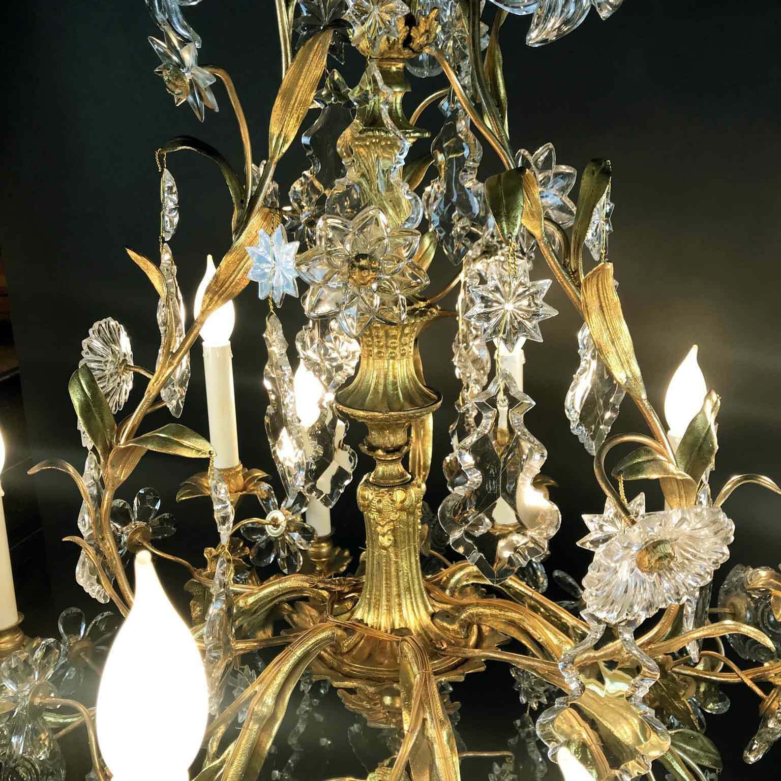 photo vinterior Antique French Golden Chandelier With Crystals