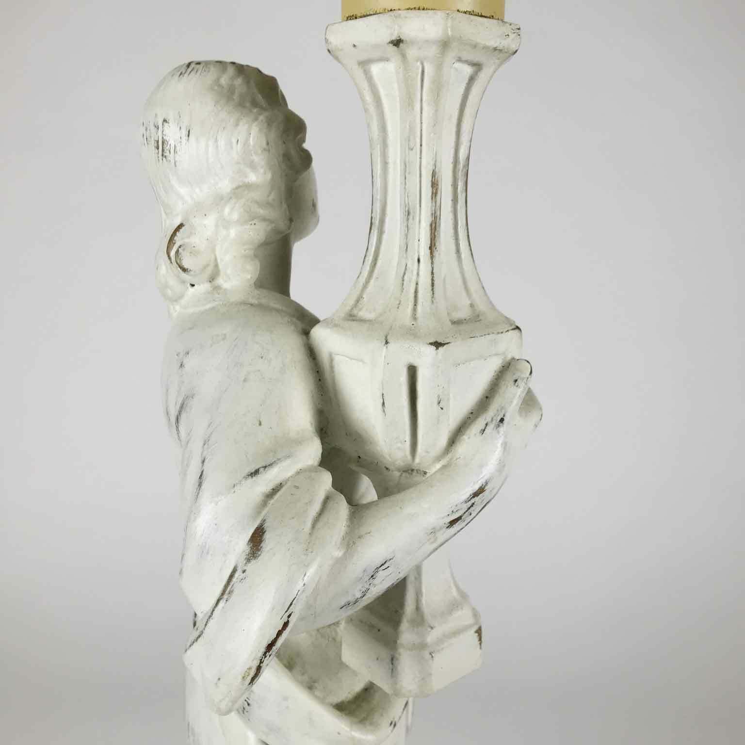 Angelo Living Room Lamp In Carved And White Lacquered Wood photo buy