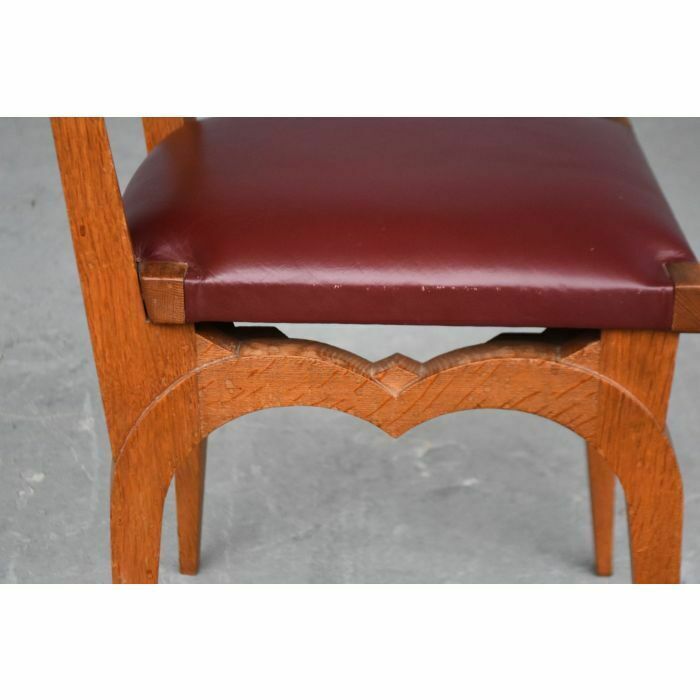Oak Chairs With Leather Top, 1930s By Auguste Vallin (Series Of 6) photo buy