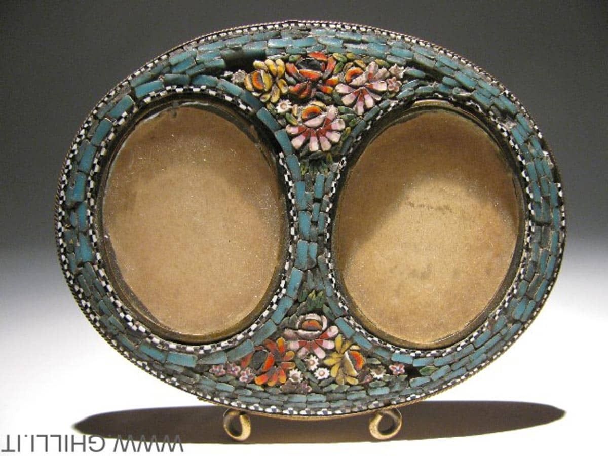 Antique Micromosaic Photo Frame From The Early 20th Century