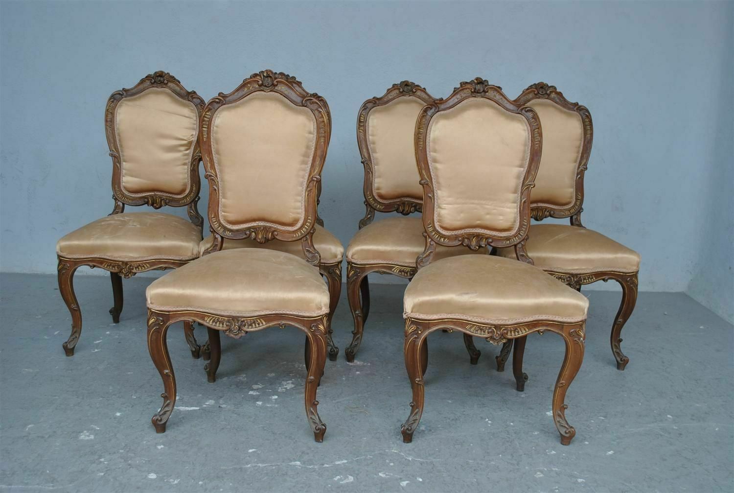 Louis XV Style Chairs In Late 19th Century Walnut (Set Of 6) photo for sale