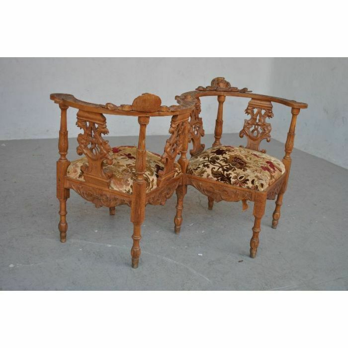 Furniture Old Renaissance Style Loveseat Bench photo