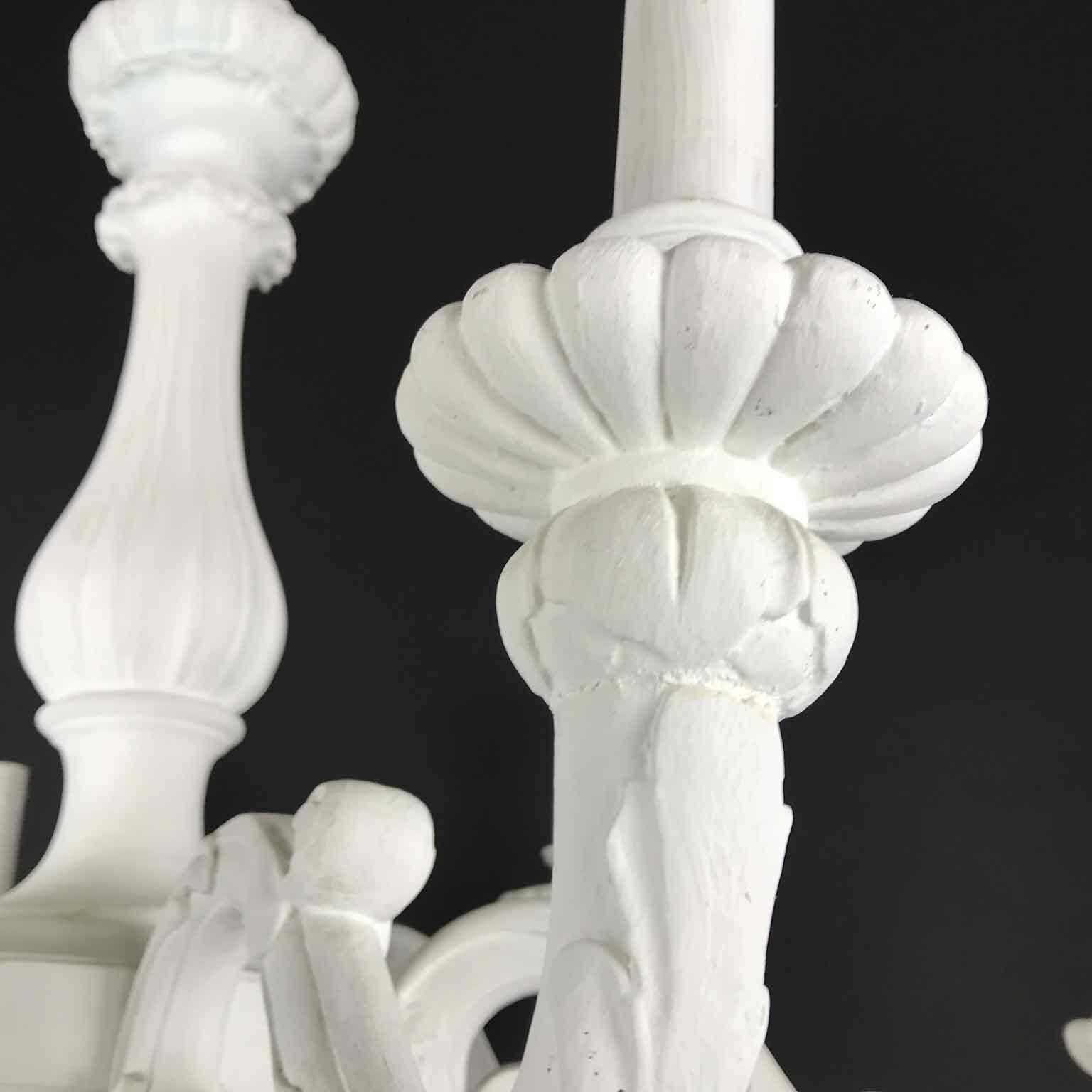 Antique Chandelier In White Lacquered Wood photo 1036.0