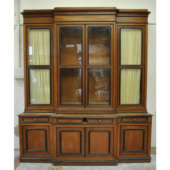 Napoleon III Bookcase In Walnut And Blackened Wood 19th Century photo furniture
