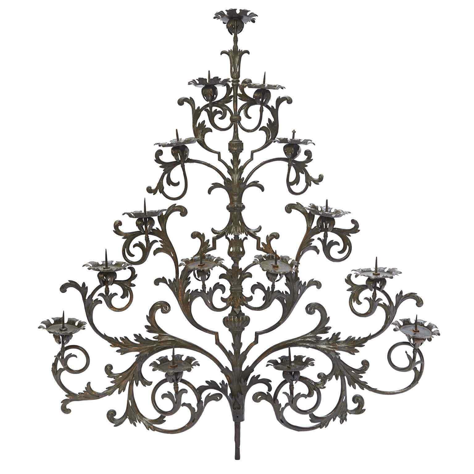 Large Wrought Iron Candle Holder Applique 1700 15 Flames photo furniture