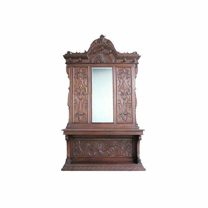 Renaissance Style Walnut Coat Rack 1900