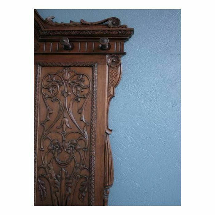 photo vinterior Renaissance Style Walnut Coat Rack 1900