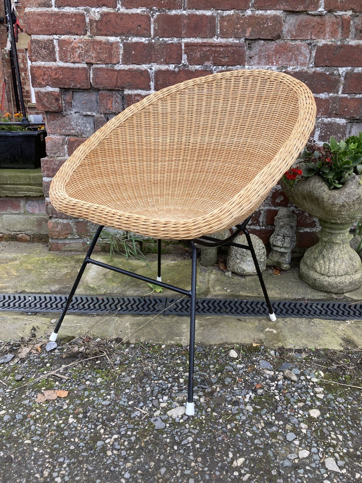 60s Italian Rattan Woven Tub Cocktail Chair photo buy