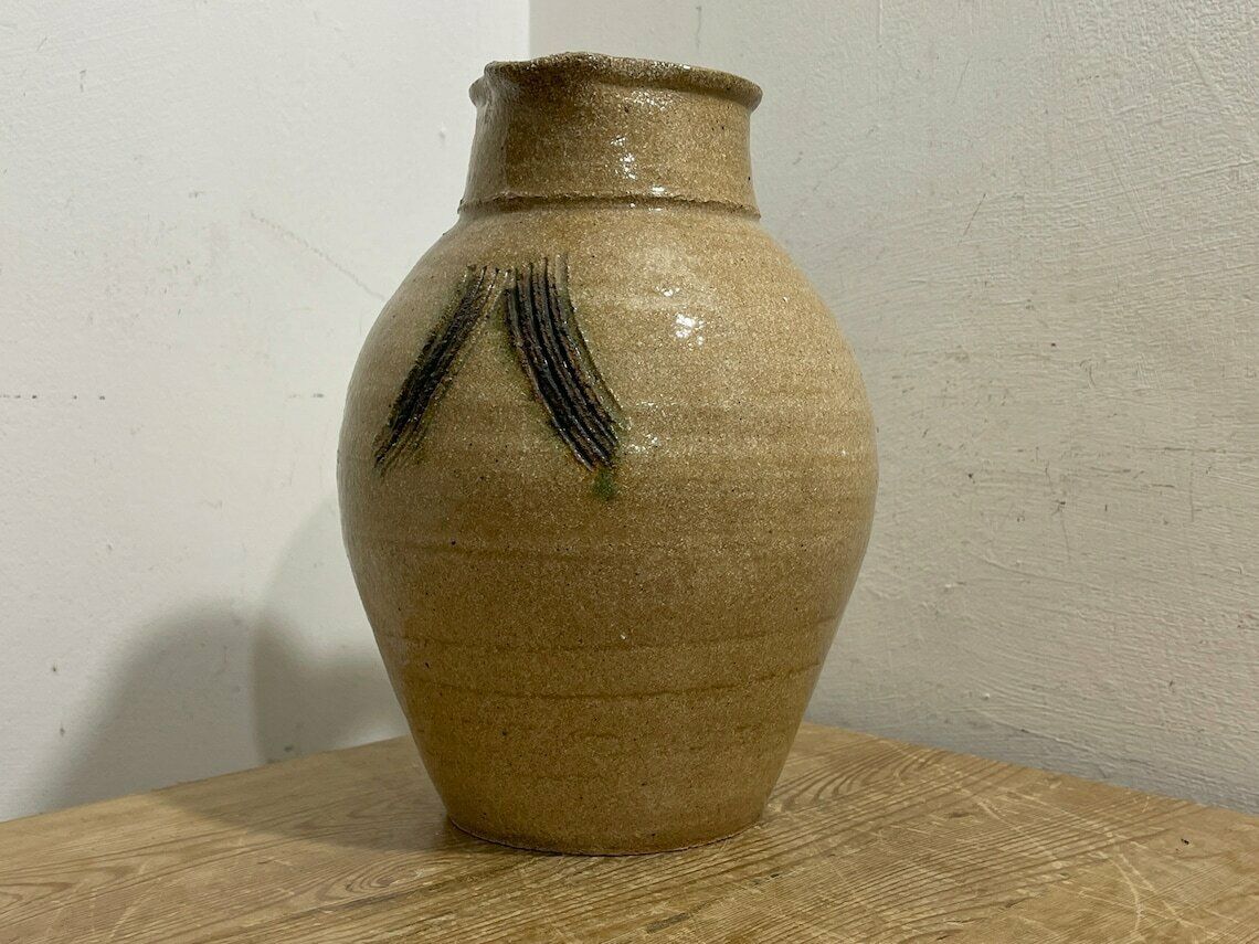 photo for sale Vintage Large Artisan English Stoneware Jug