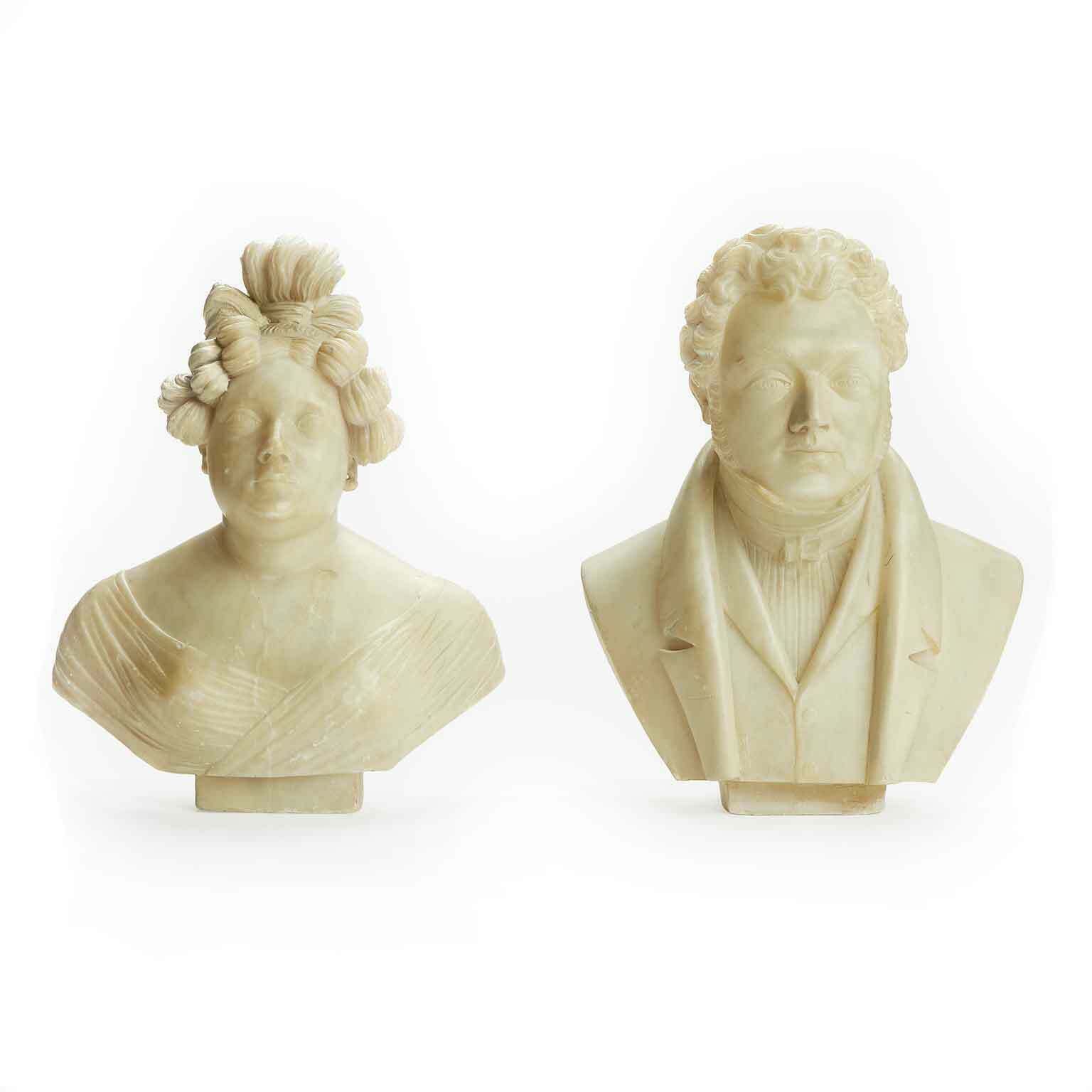 Giuseppe Benassai Pair Of Busts 1834 Livorno