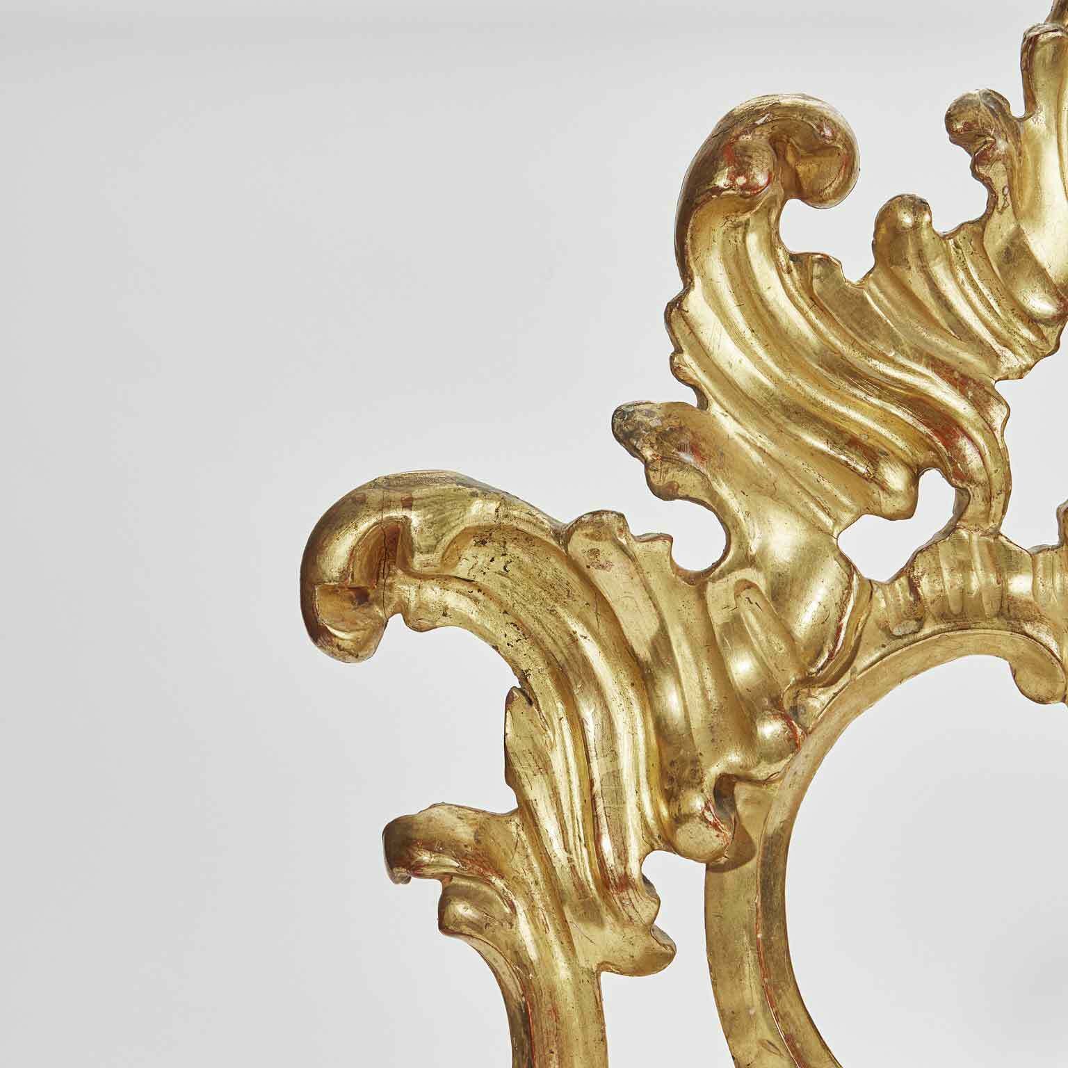 Pair Of Louis XV Gilded Friezes 1700 Volute Carving Ex Cimase Mirror photo for sale