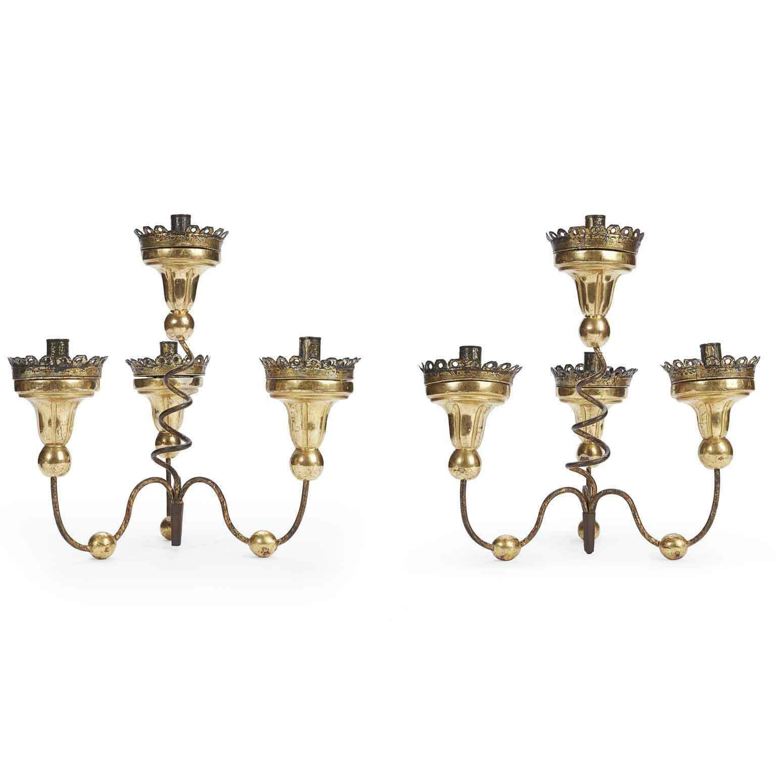 Pair Of Four Armed Table Candelabra 1700