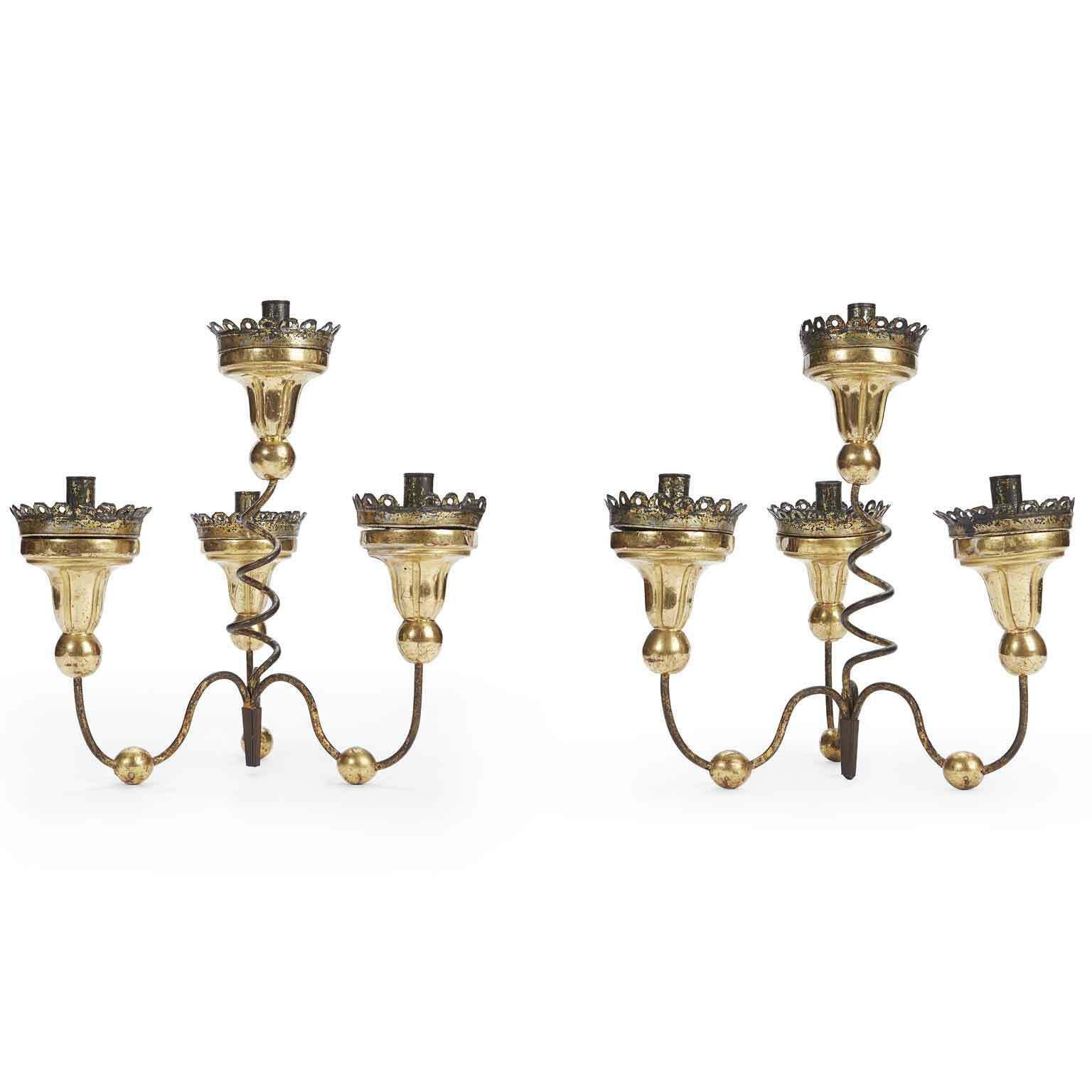 Pair Of Four Armed Table Candelabra 1700 photo for sale