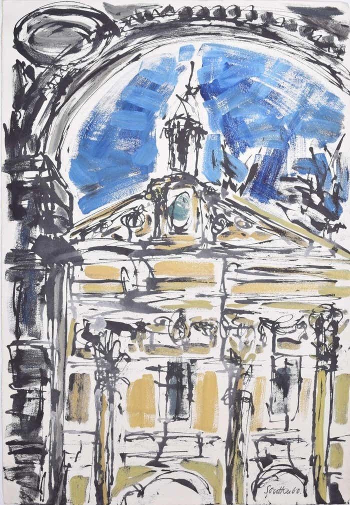 Margaret Souttar Emmanuel College, Cambridge Painting By Margaret Souttar 1960