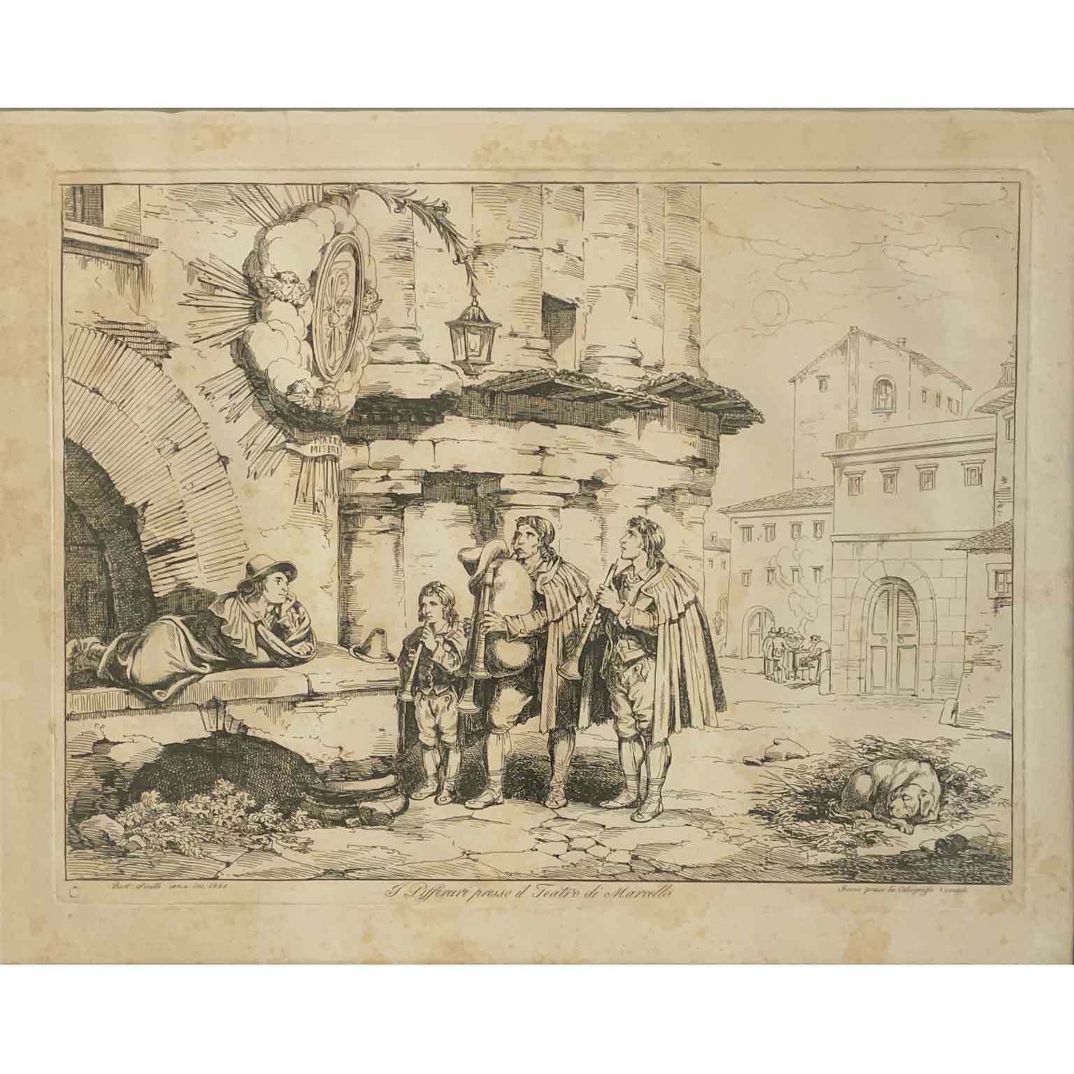 Pinelli Bartolomeo Sei Stampe 1831 Etchings With Popular Costumes photo Art