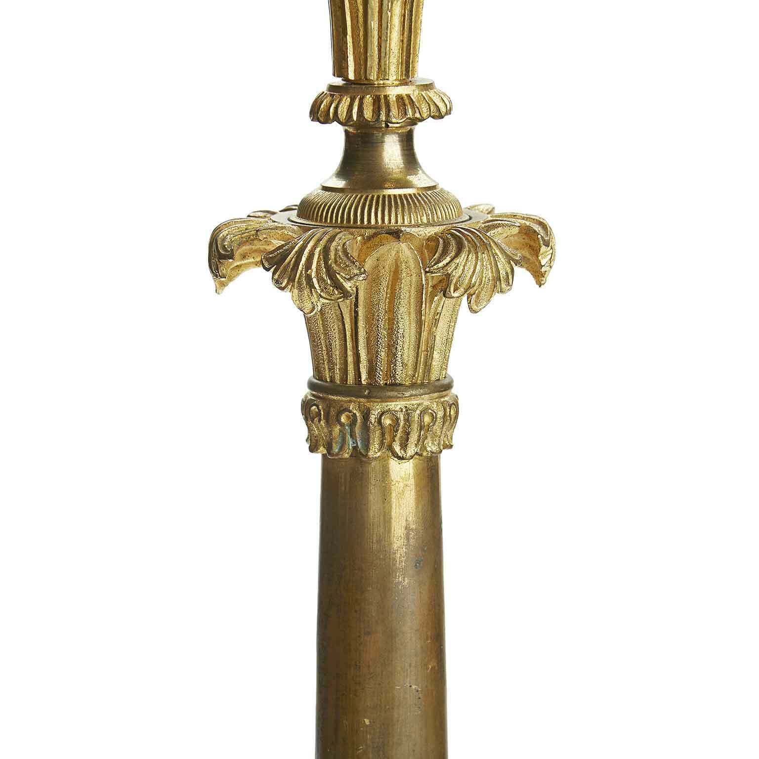 Pair Of Empire Three Flame Candelabra In Gilded Bronze 1800 photo 5176.0
