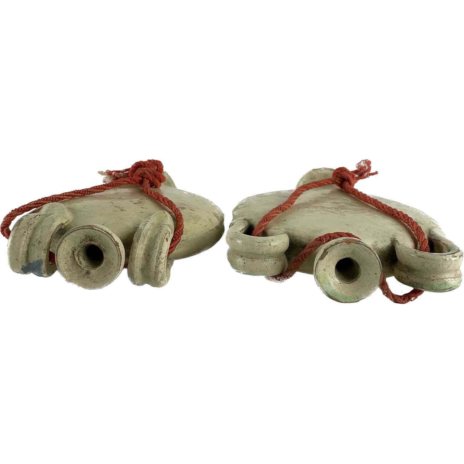 Pair Of Wanderer's Ceramic Water Bottles From The Late 19th Century photo vinterior