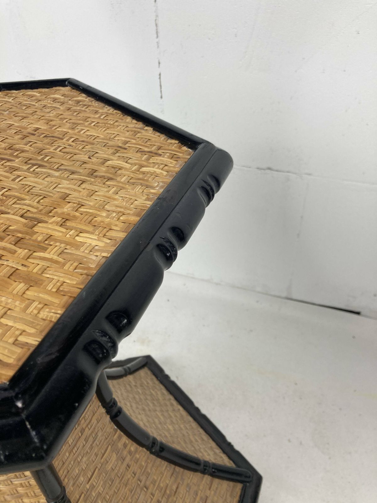 photo vinterior Coastal Palm Regency Rattan Bamboo Side Table Or Dining Table Base France 1970s