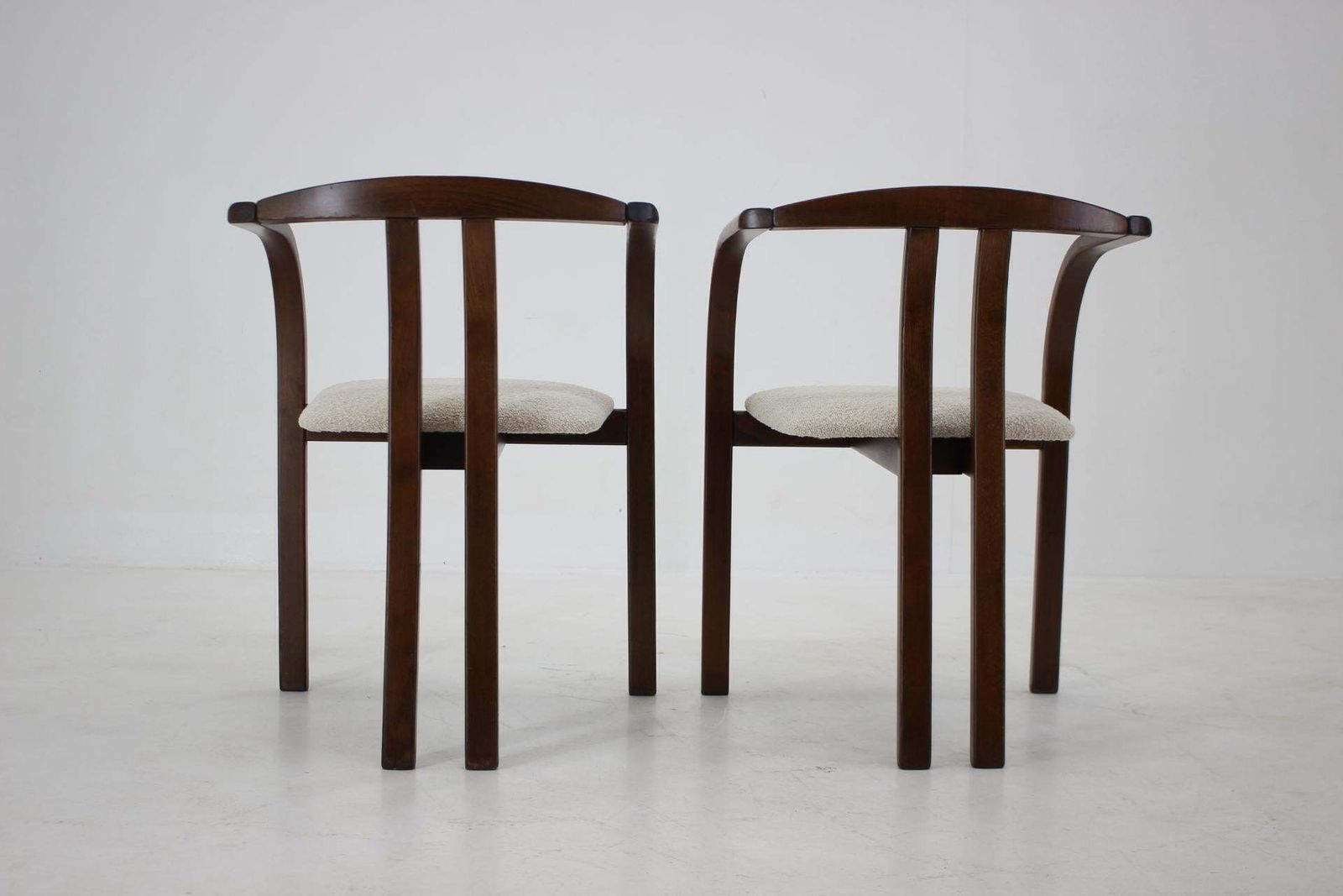 1980s Rare Dining/Side Chair By Ton In White Cream Bouclé Fabric photo vinterior