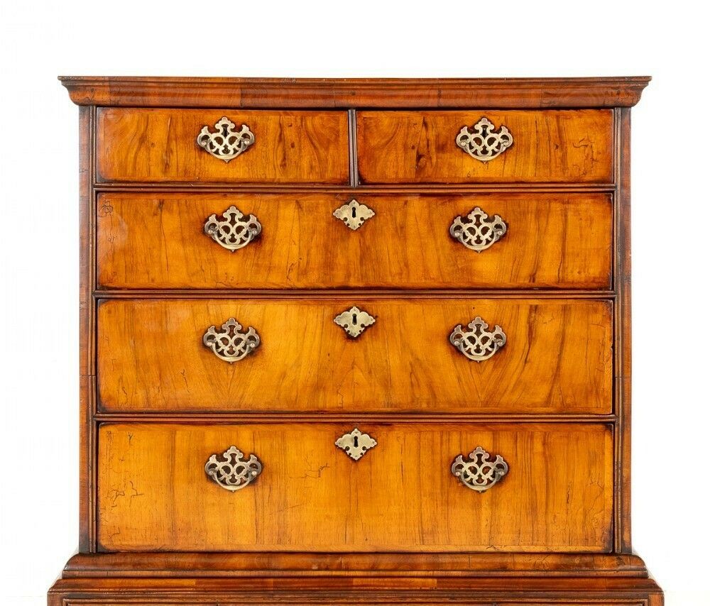 Georgian Chest On Stand Cabinet Antique Walnut photo vinterior