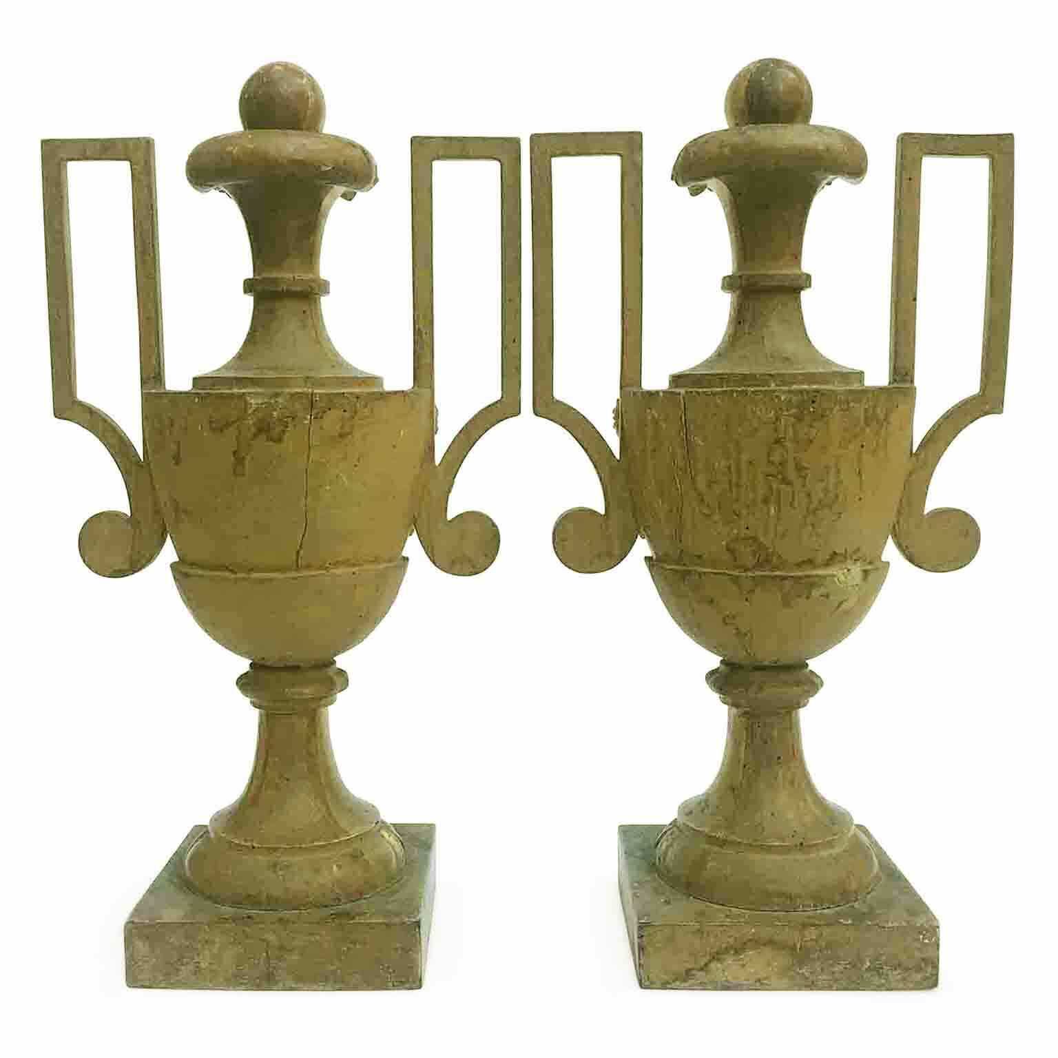 Pair Of Large Empire Vases With Golden Handles photo Home Decor