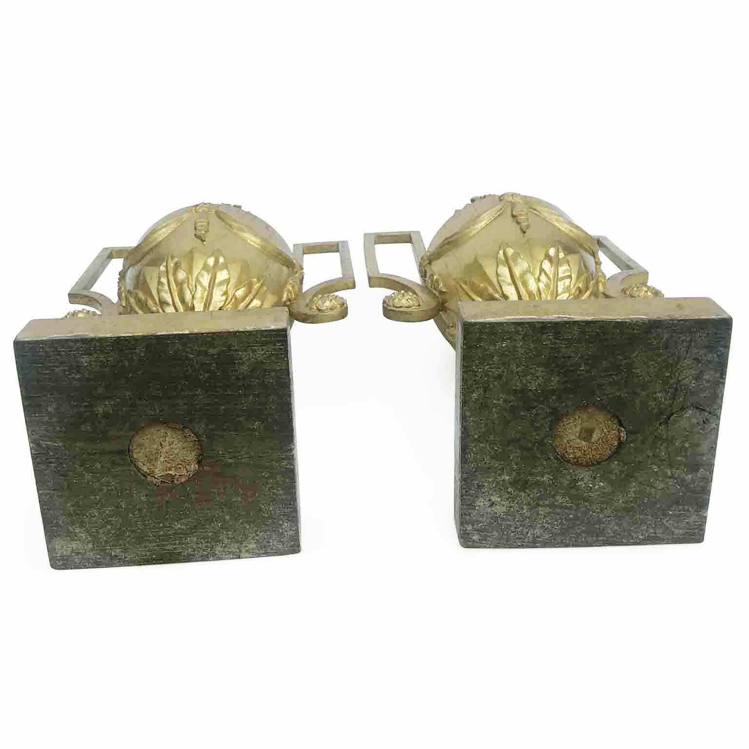 Pair Of Large Empire Vases With Golden Handles photo vinterior
