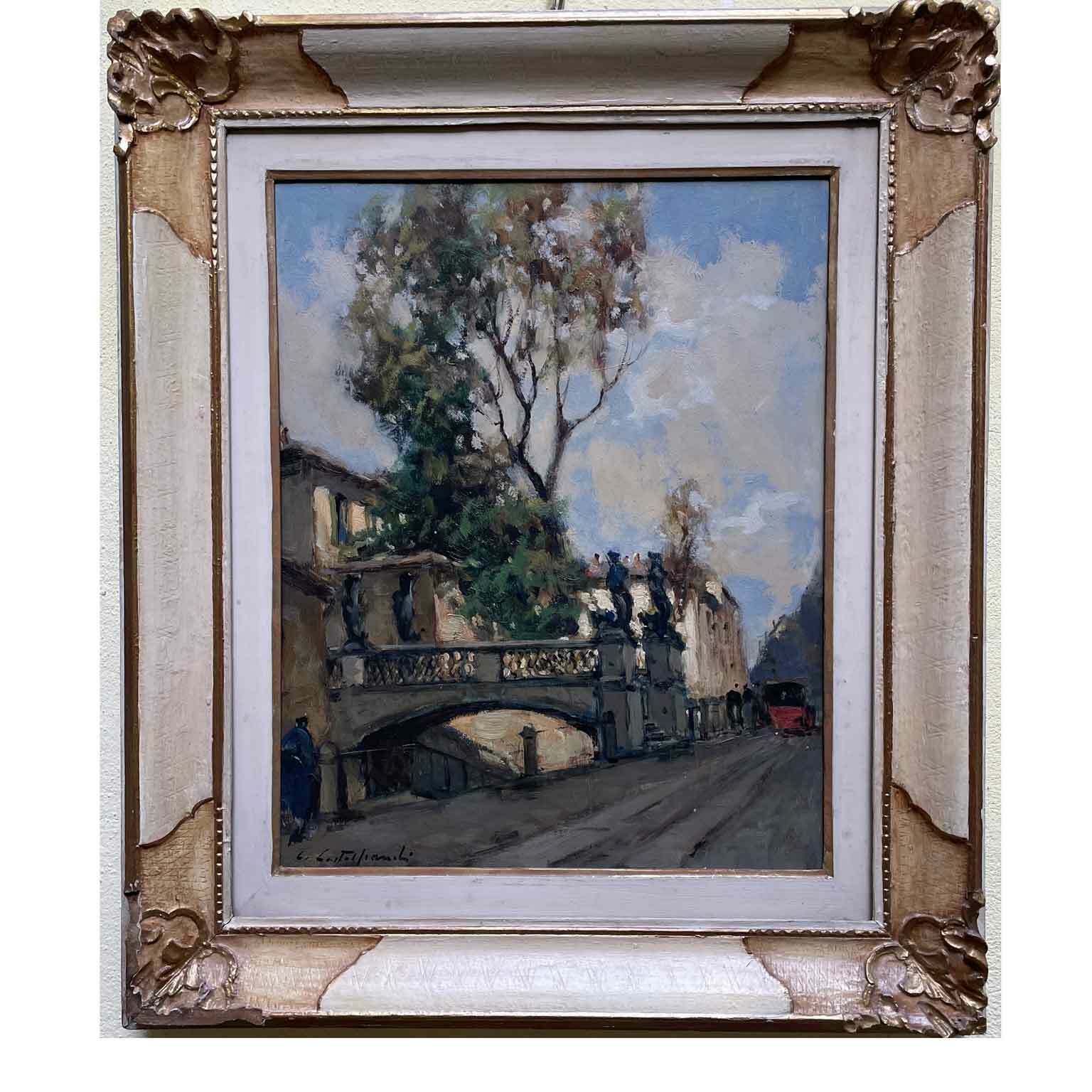 Cirano Castelfranchi View Of The Naviglio Of Via San Damiano 1952 photo furniture
