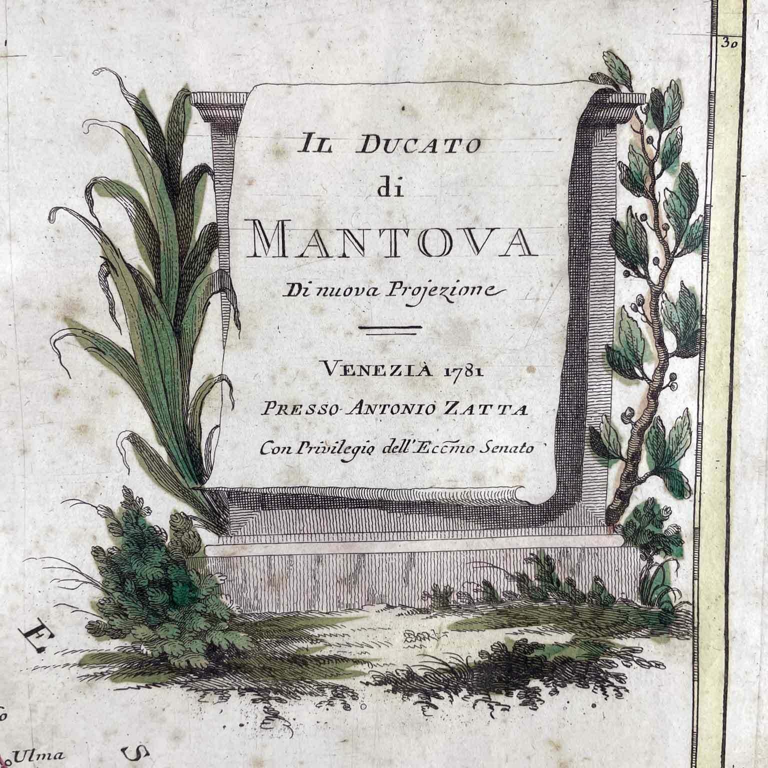 Zatta Antonio The Duchy Of Mantua Of New Projection Venice 1781 photo for sale