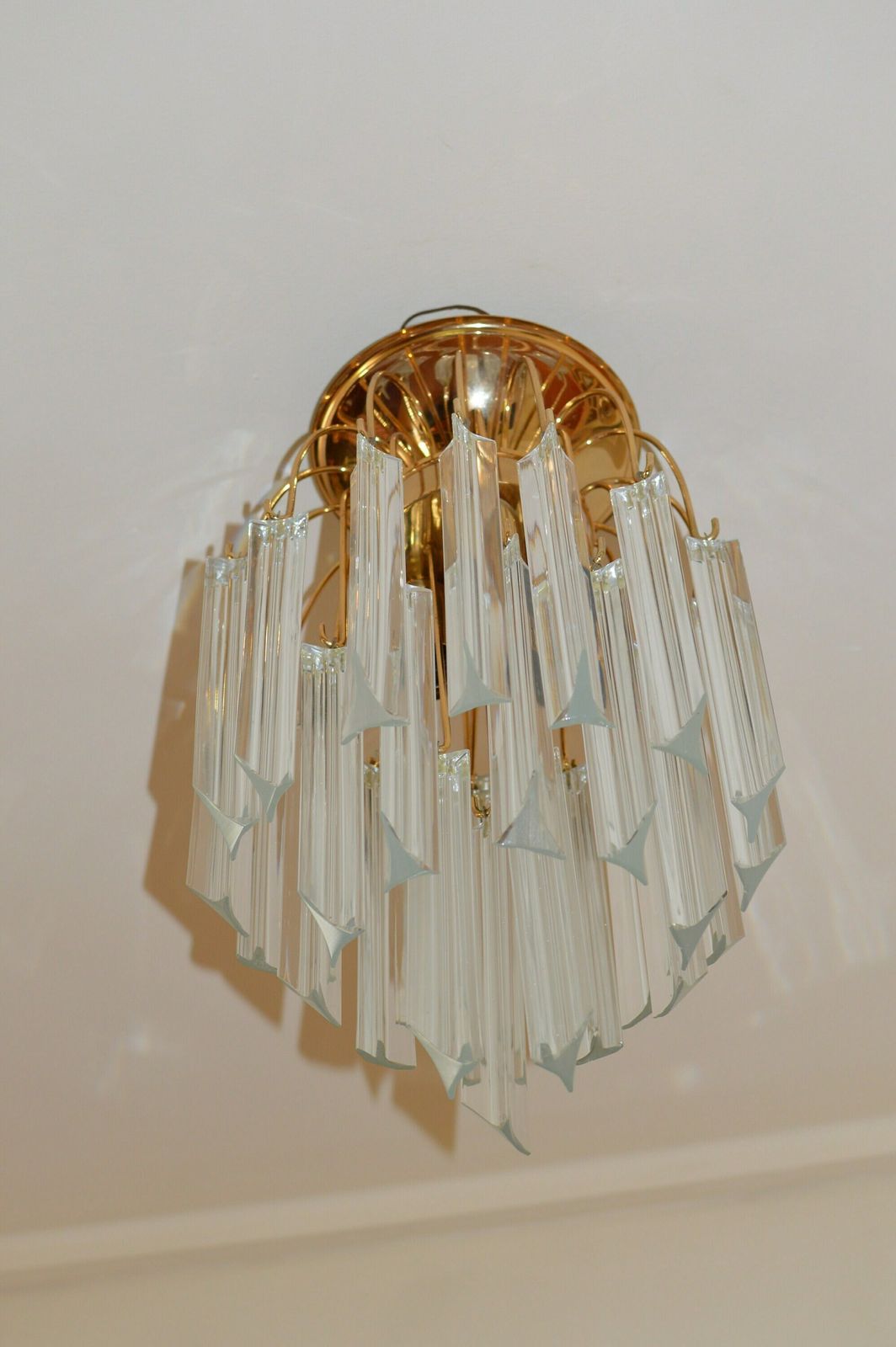 Murano Vintage Chandelier Mid Century Crystal. Venini Era 1960/70 48 Glass photo vinterior