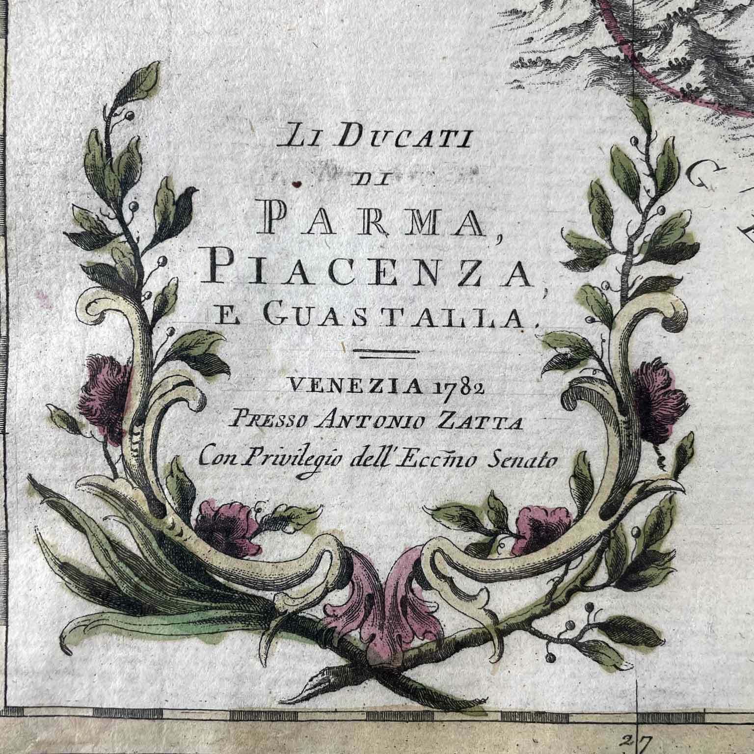 Zatta Antonio The Duchies Of Parma Piacenza And Guastalla Venice 1782 photo for sale