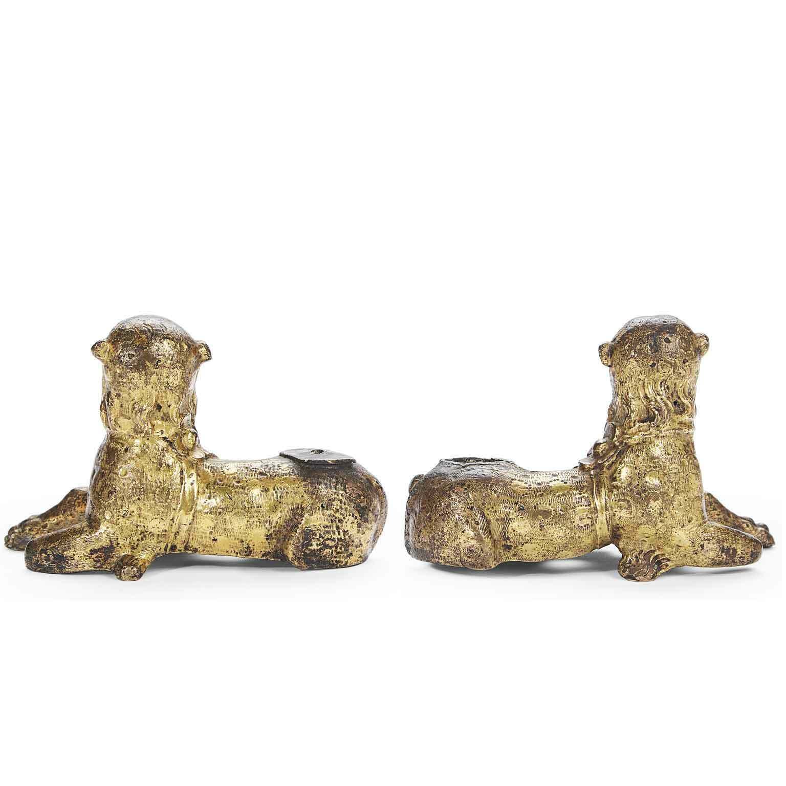 5176.0 Pair Of Stylophorous Lions In Gilded Bronze Nuremberg 1500 photo