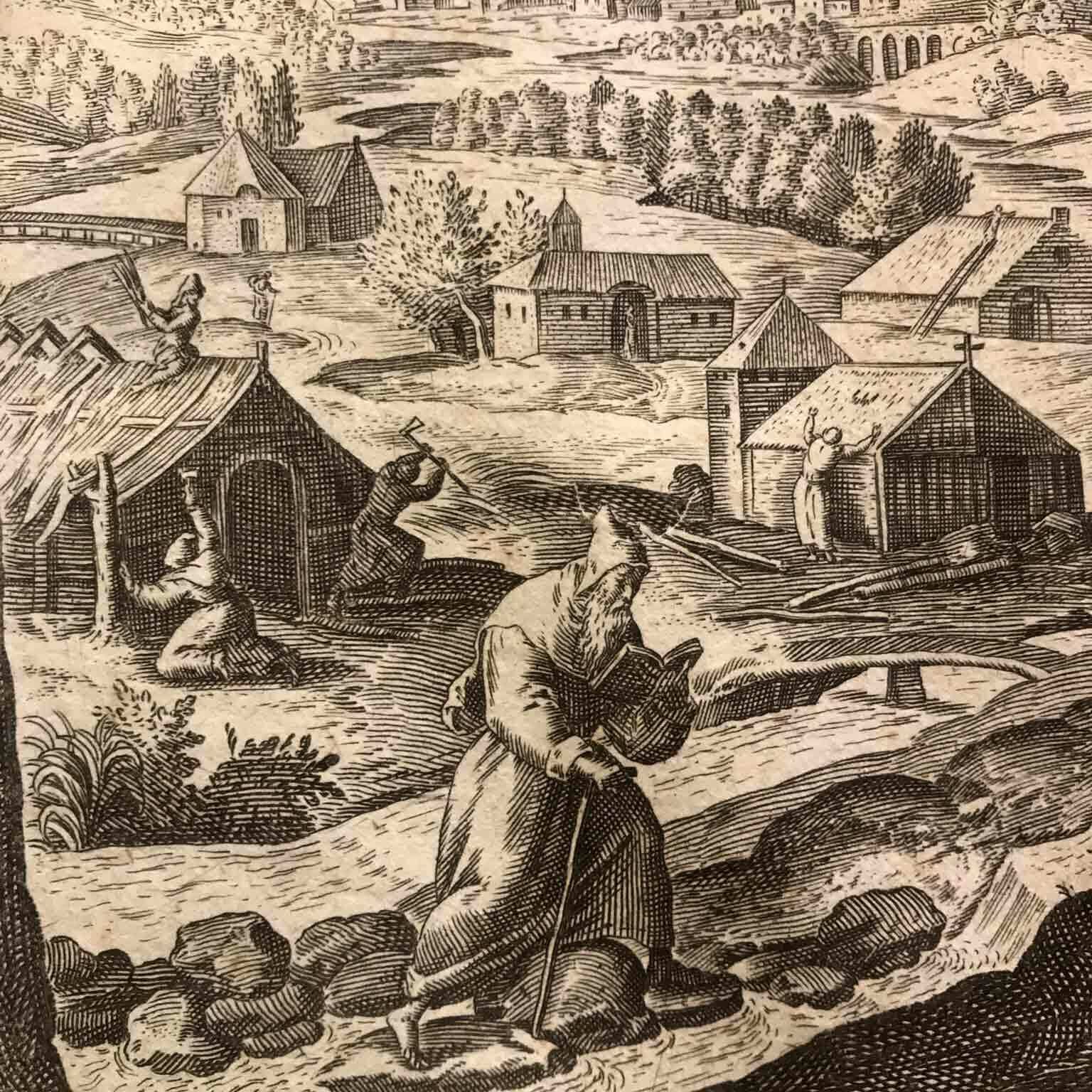Saint Theoctistus Igumen Engraving By Sadeler In Venice 1598 photo Art