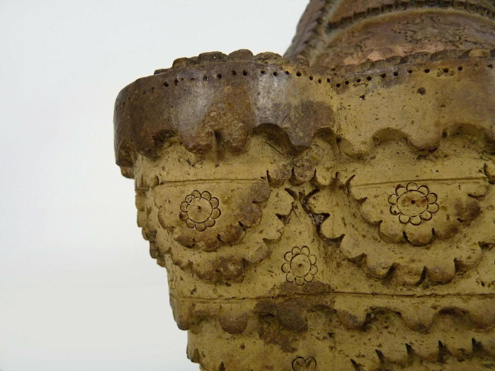 Pot d'offrande de temple en stéatite sculptée, pot à onguent, Thaïlande, Birmanie photo vinterior