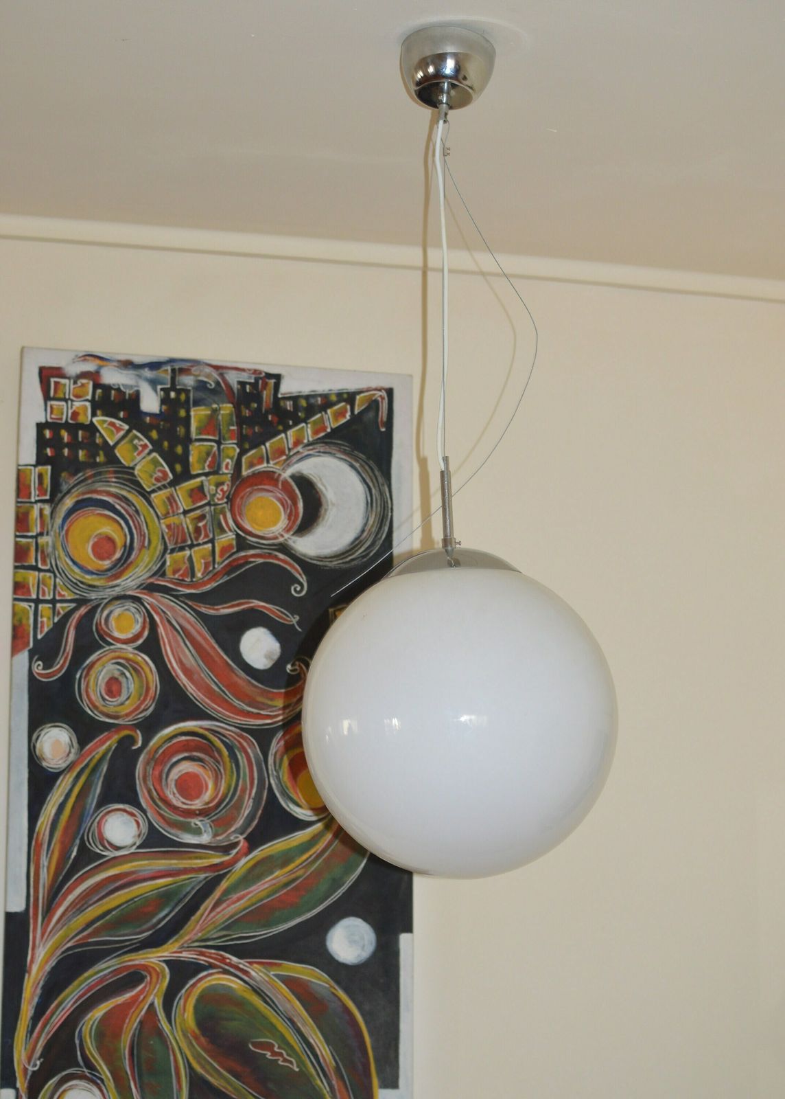 Atomic Glass Pendant Lamp   Germany Space Age   1970s Vintage Lamp Space Age Mid Century photo vinterior