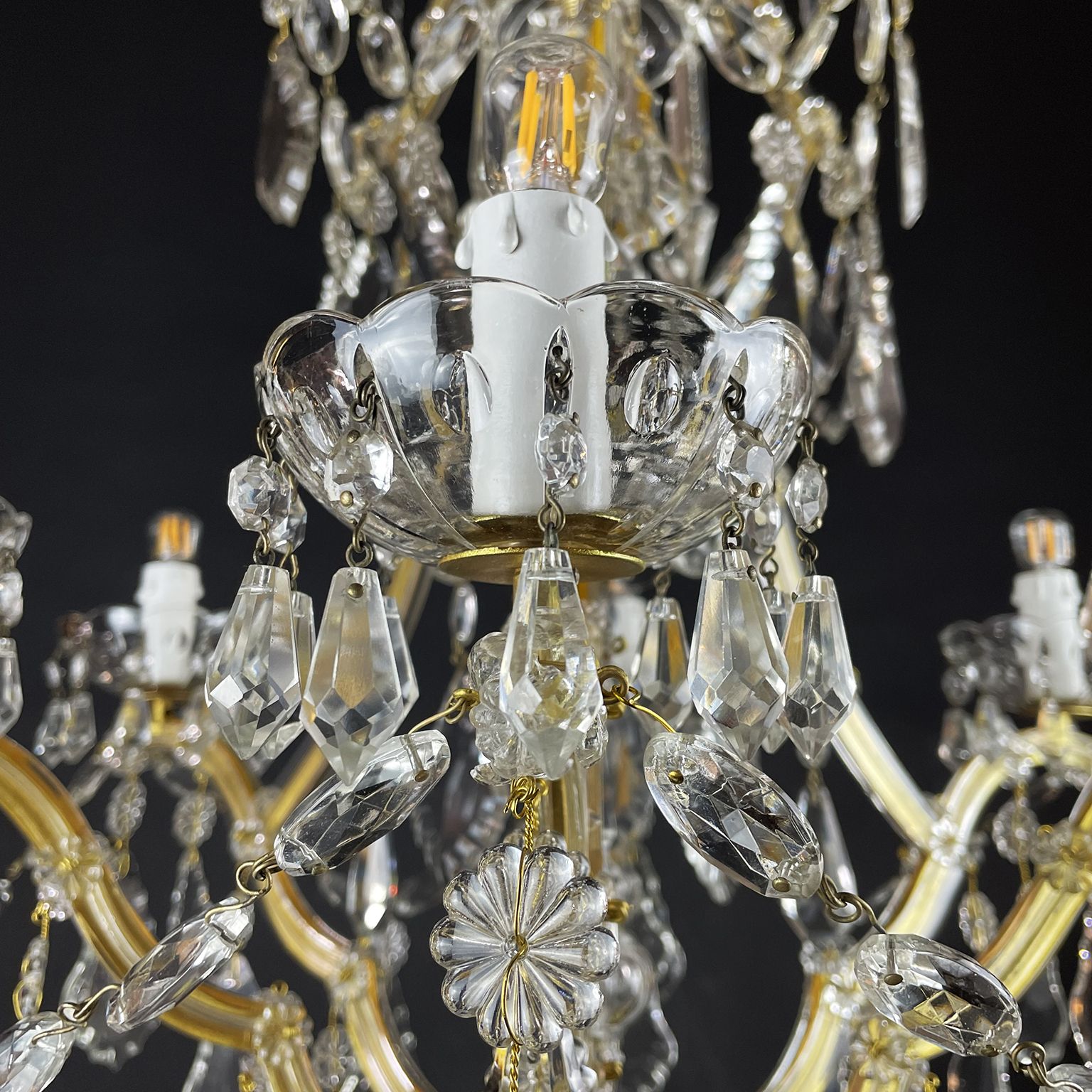 Maria Teresa Crystal Chandelier With 7 Lights From 1950 photo vintage