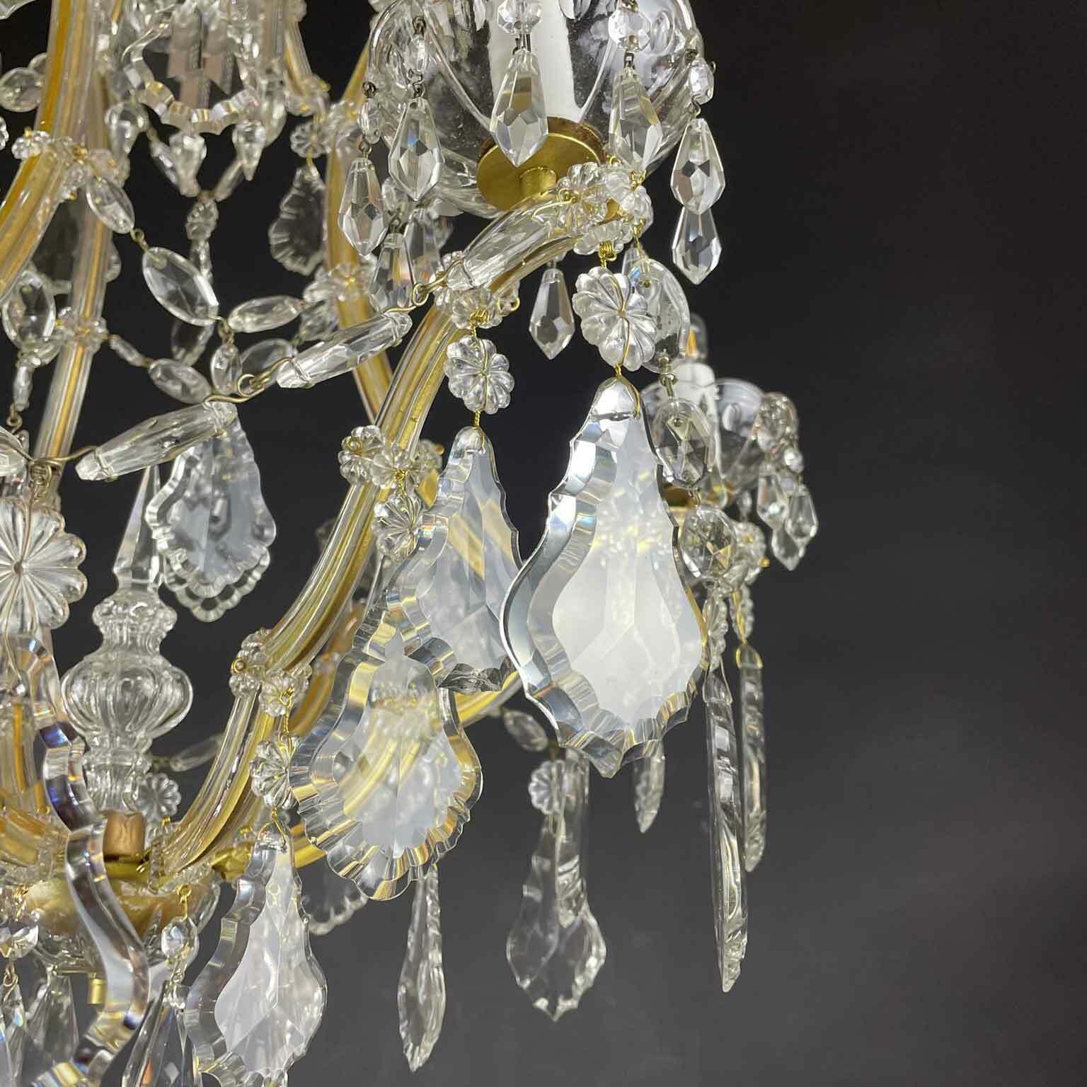 photo vintage Maria Teresa Crystal Chandelier With 7 Lights From 1950