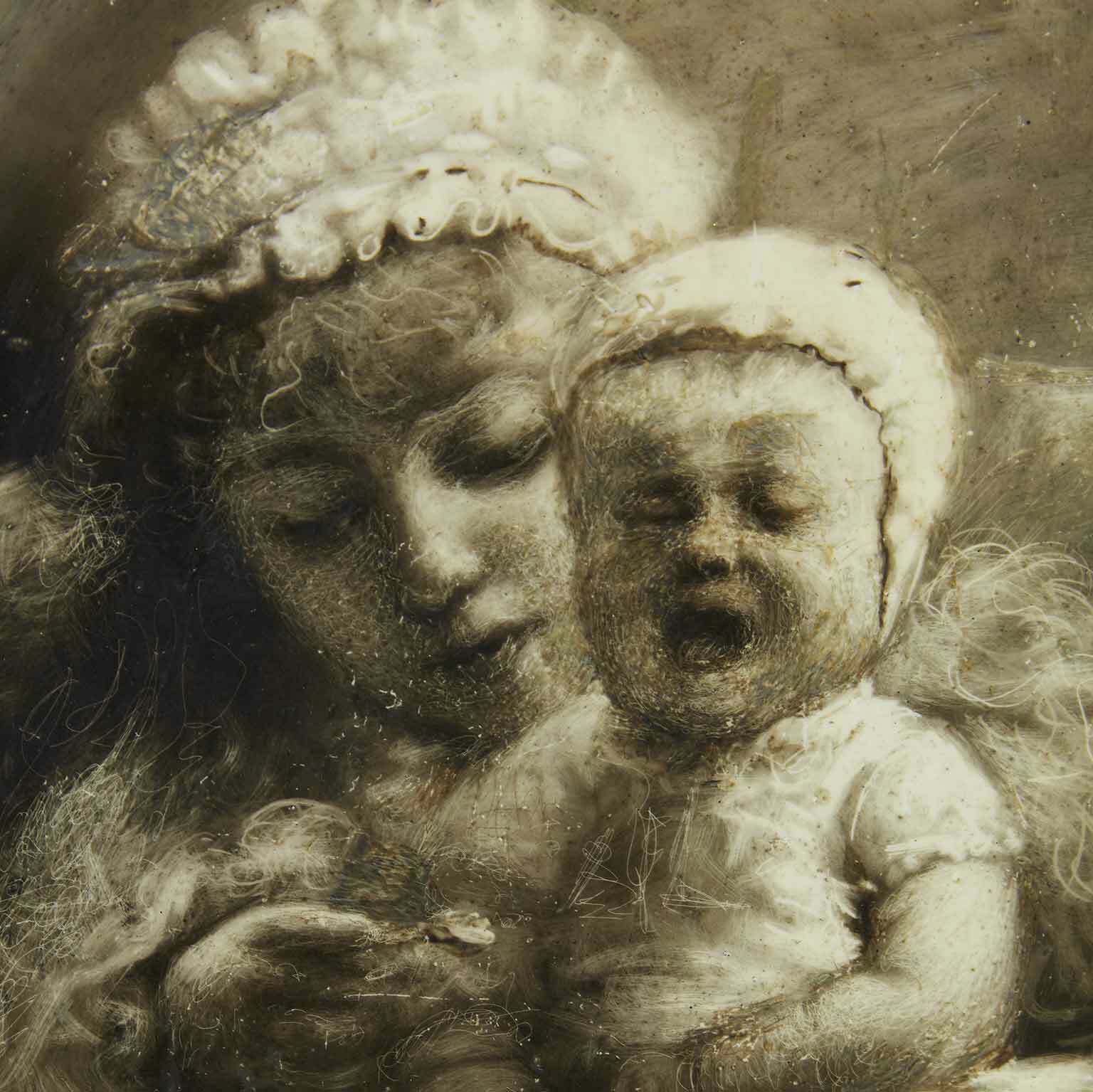 Felice Zennaro Maternity Early 1900s Painted In Carbon Black On Ceramics photo furniture