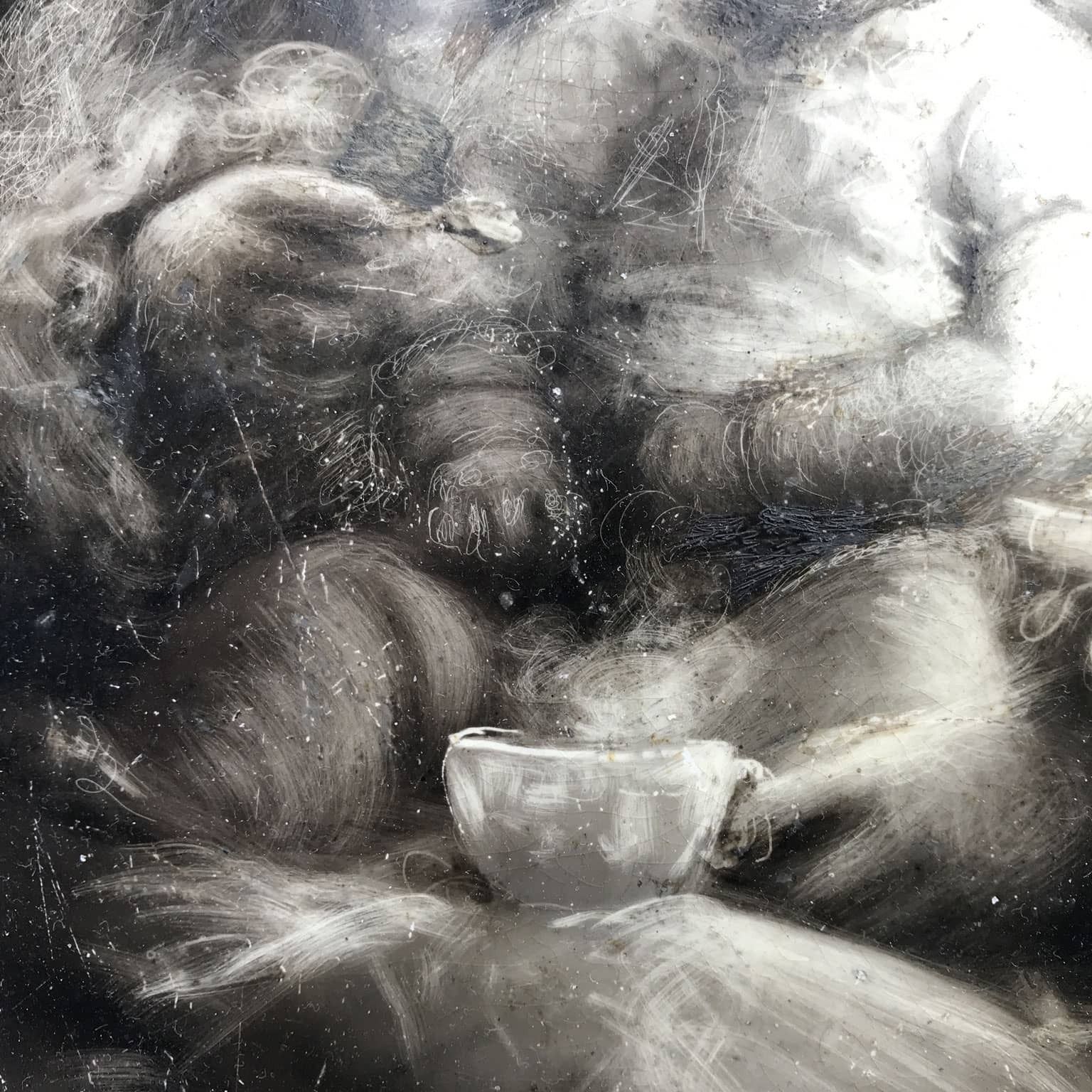 Felice Zennaro Maternity Early 1900s Painted In Carbon Black On Ceramics photo Art