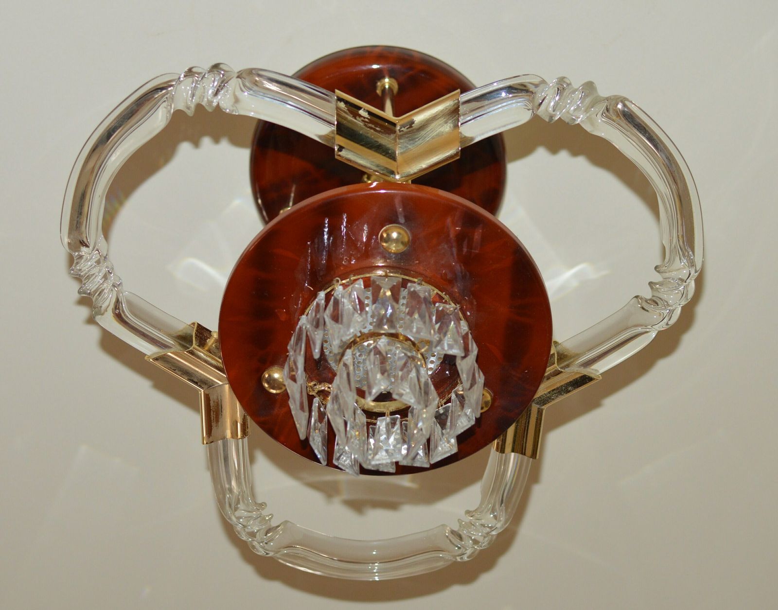 Vintage Lamp Crystal Glass Skyscraper Chandelier Italy Sciolari Era photo for sale