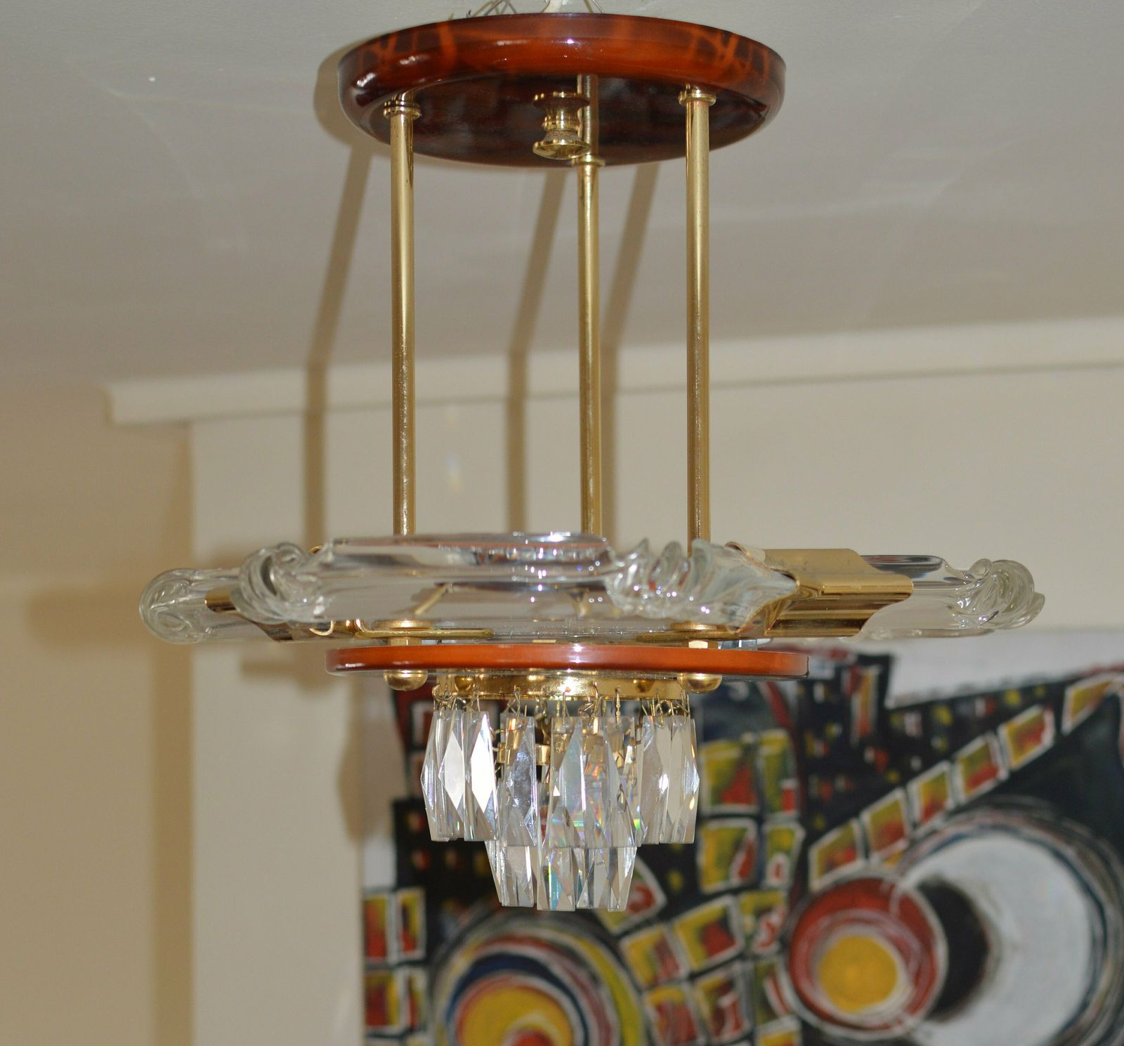 Vintage Lamp Crystal Glass Skyscraper Chandelier Italy Sciolari Era photo buy