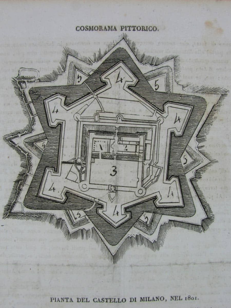 Plan Of The Castle Of Milan In 1801