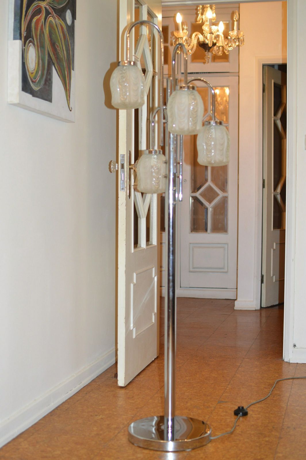 Mid Century Vintage Floor Lamp. 1970 4 Light. Space Age Floor Lamp photo vinterior