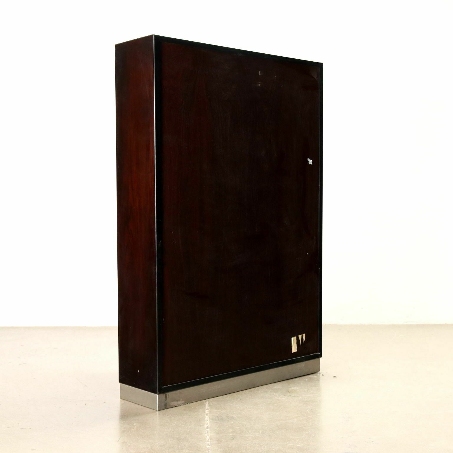 Vintage Showcase From The 1970s Exotic Wood Veneered Smoked Glass photo vinterior