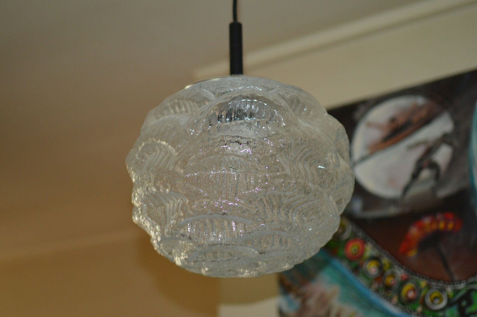 photo furniture Doria Murano Glass Pendant   Germany Space Age   1970svintage Lamp Space Age Mid Century