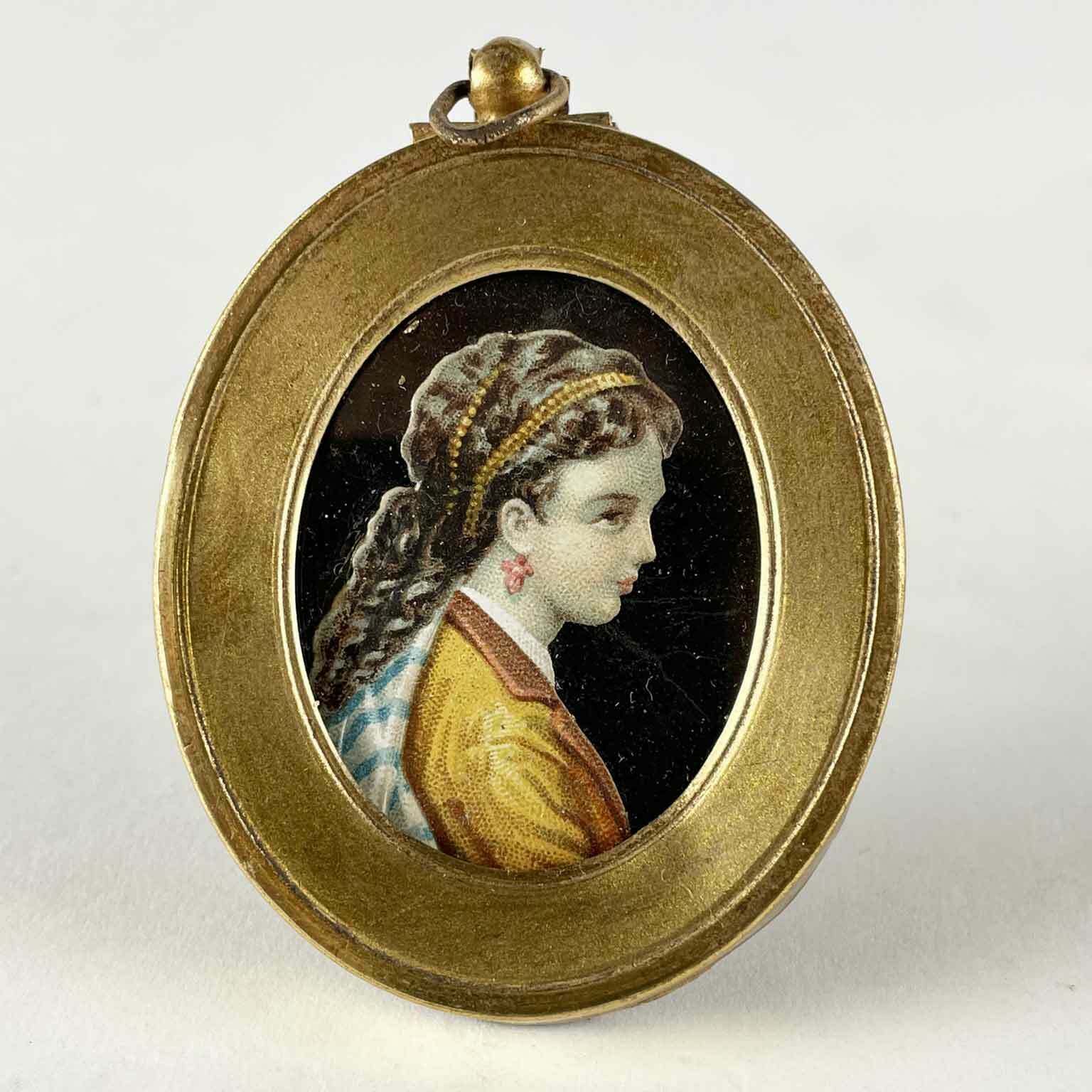 Pair Of Pointillé Miniature Portraits From 1800 photo Art