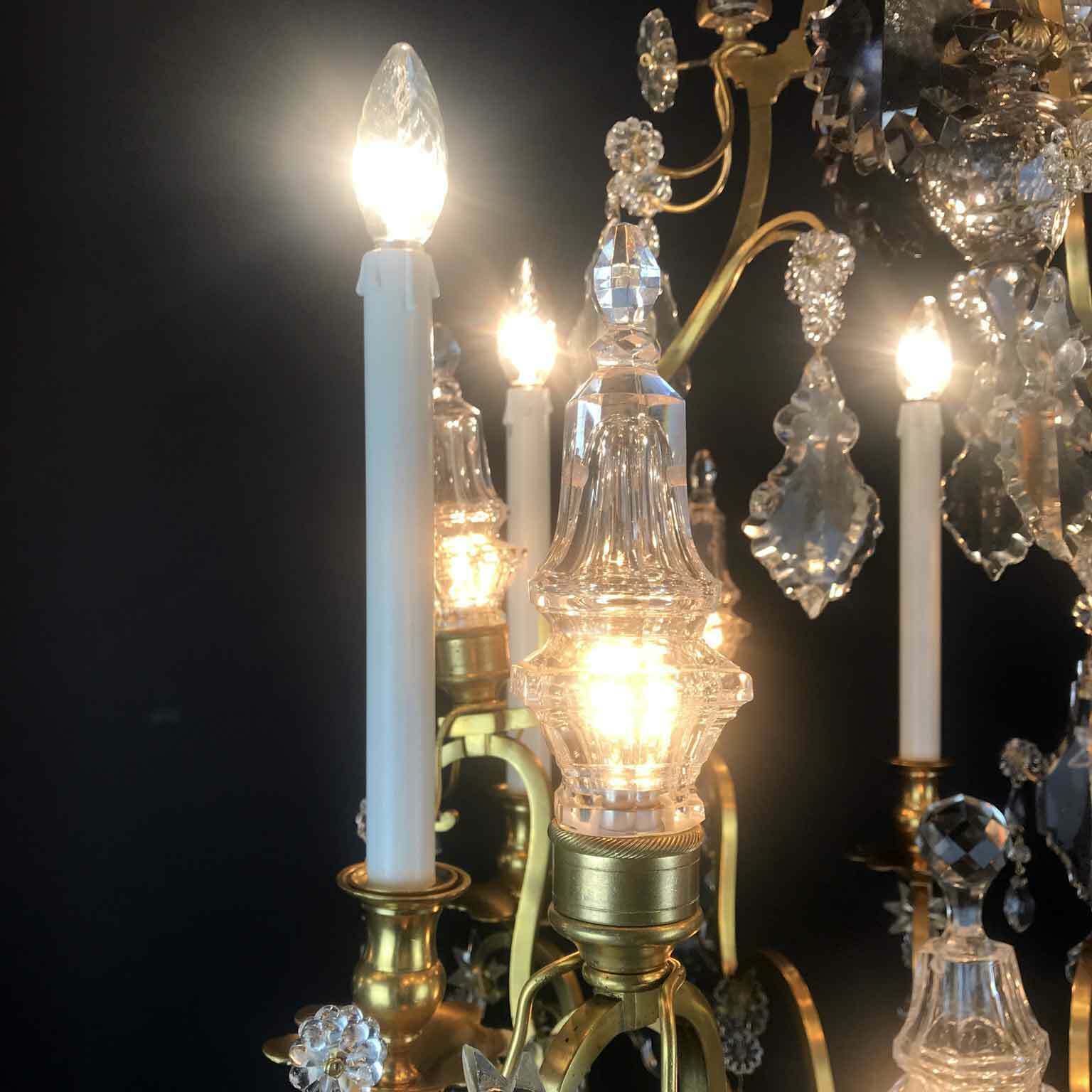 French Chandelier From The Early 1900s In Gilded Bronze And Crystal photo 6212.0