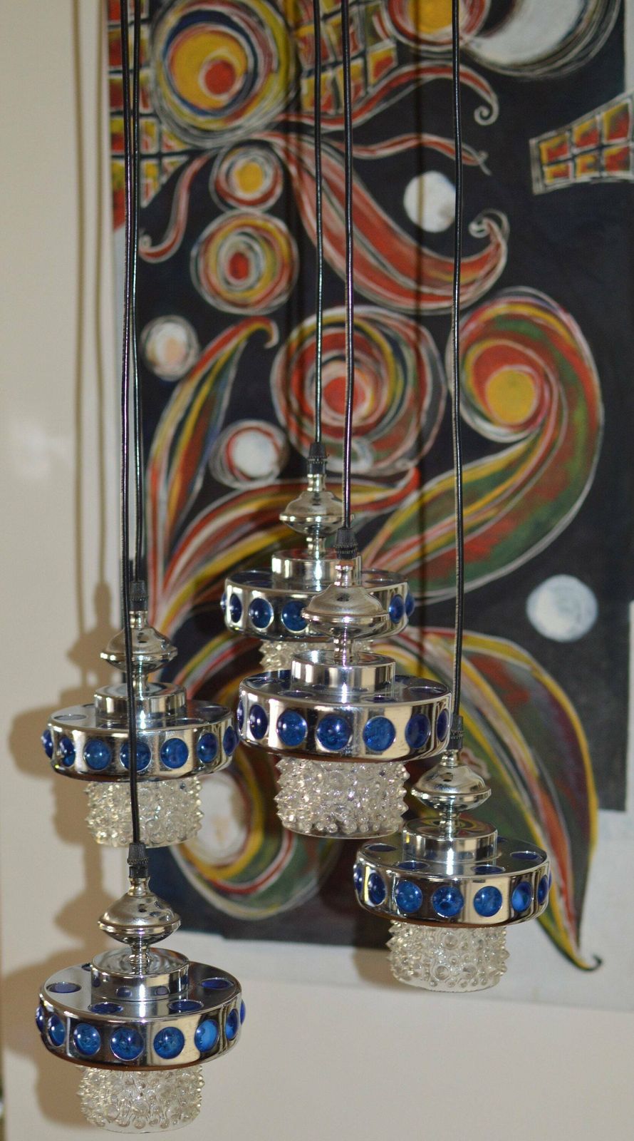photo furniture Lamp Mid Century Space Age Cascade Sputnik Chandelier . 1970. Original