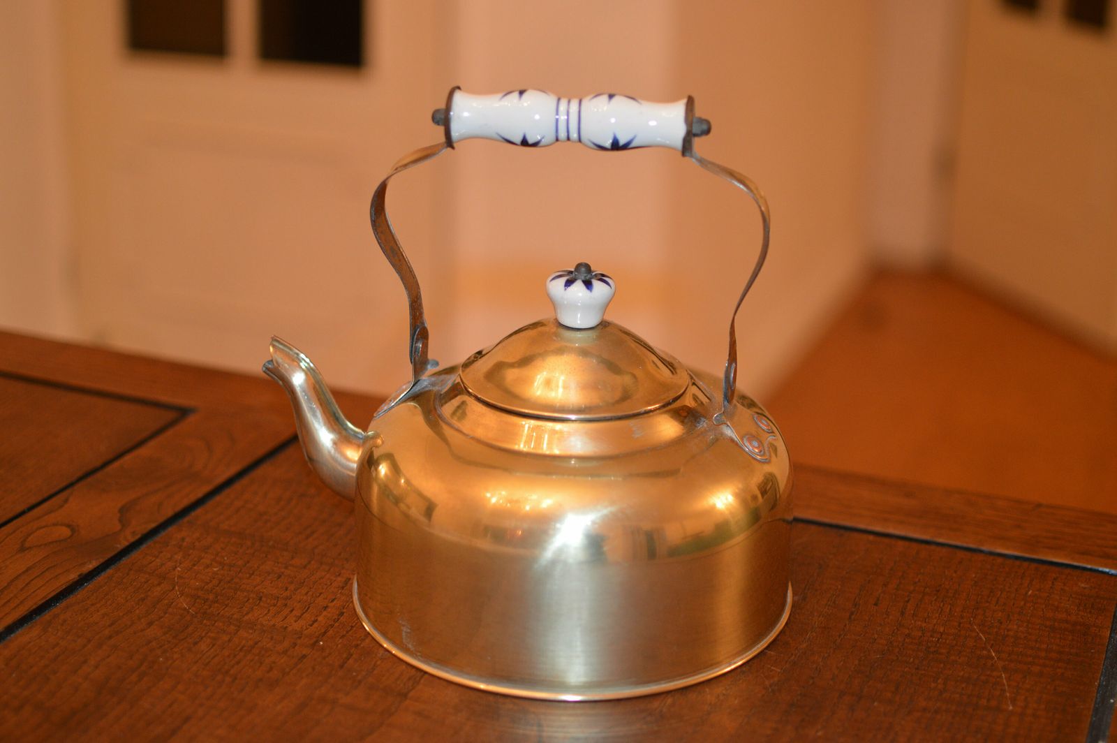Antique Hammered Copper Tea Kettle,. Nwve Used... photo furniture