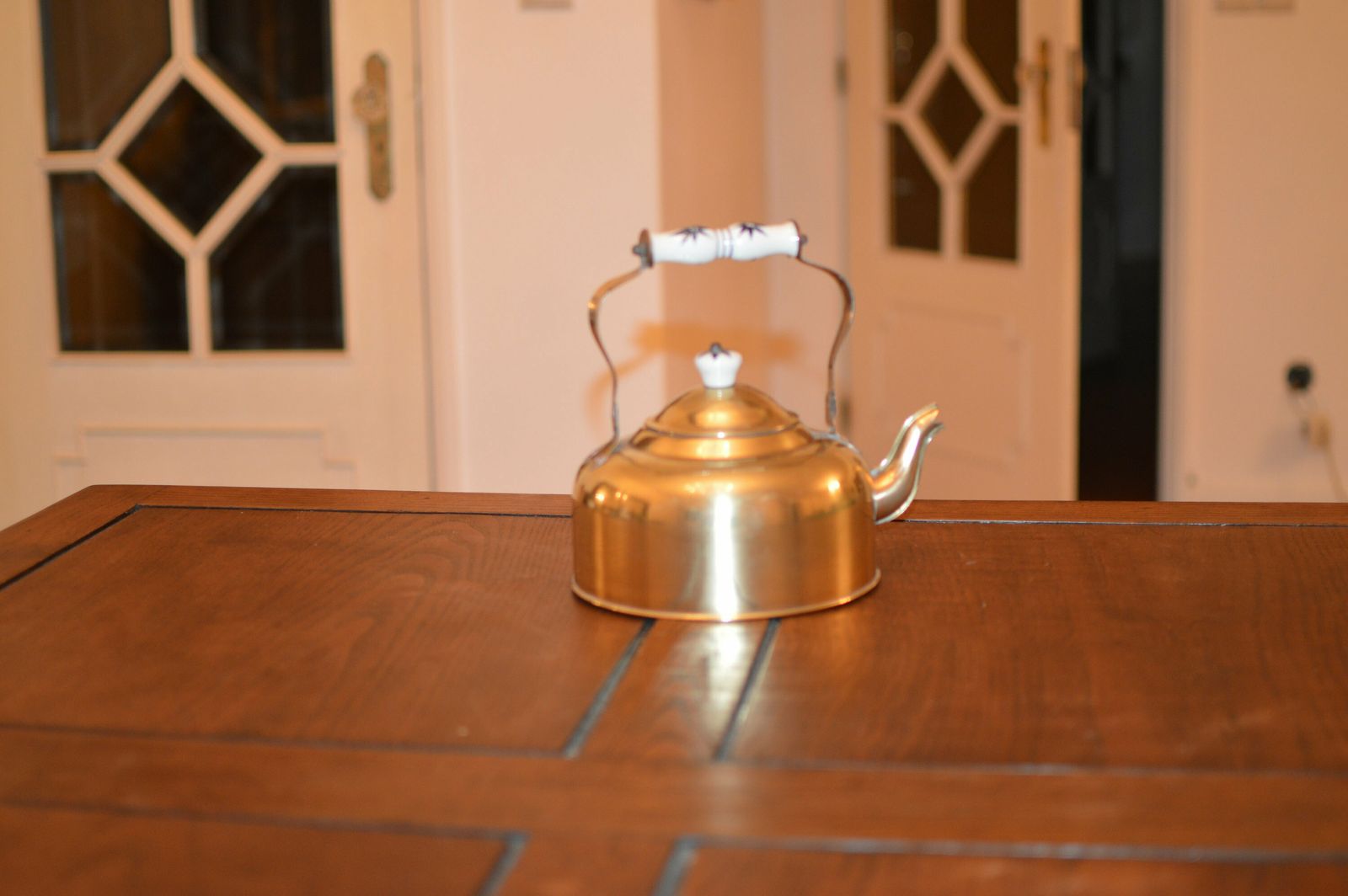 Antique Hammered Copper Tea Kettle,. Nwve Used... photo vintage